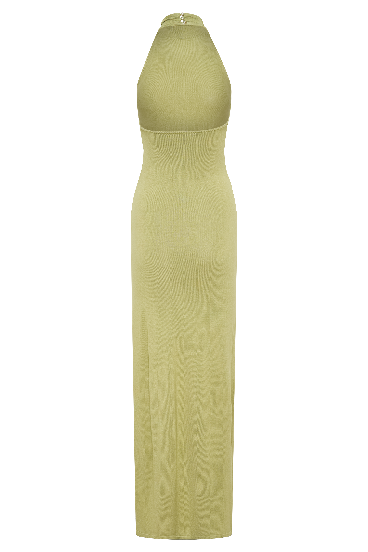 Cindylou Halter Knit Maxi Dress - Light Olive #7