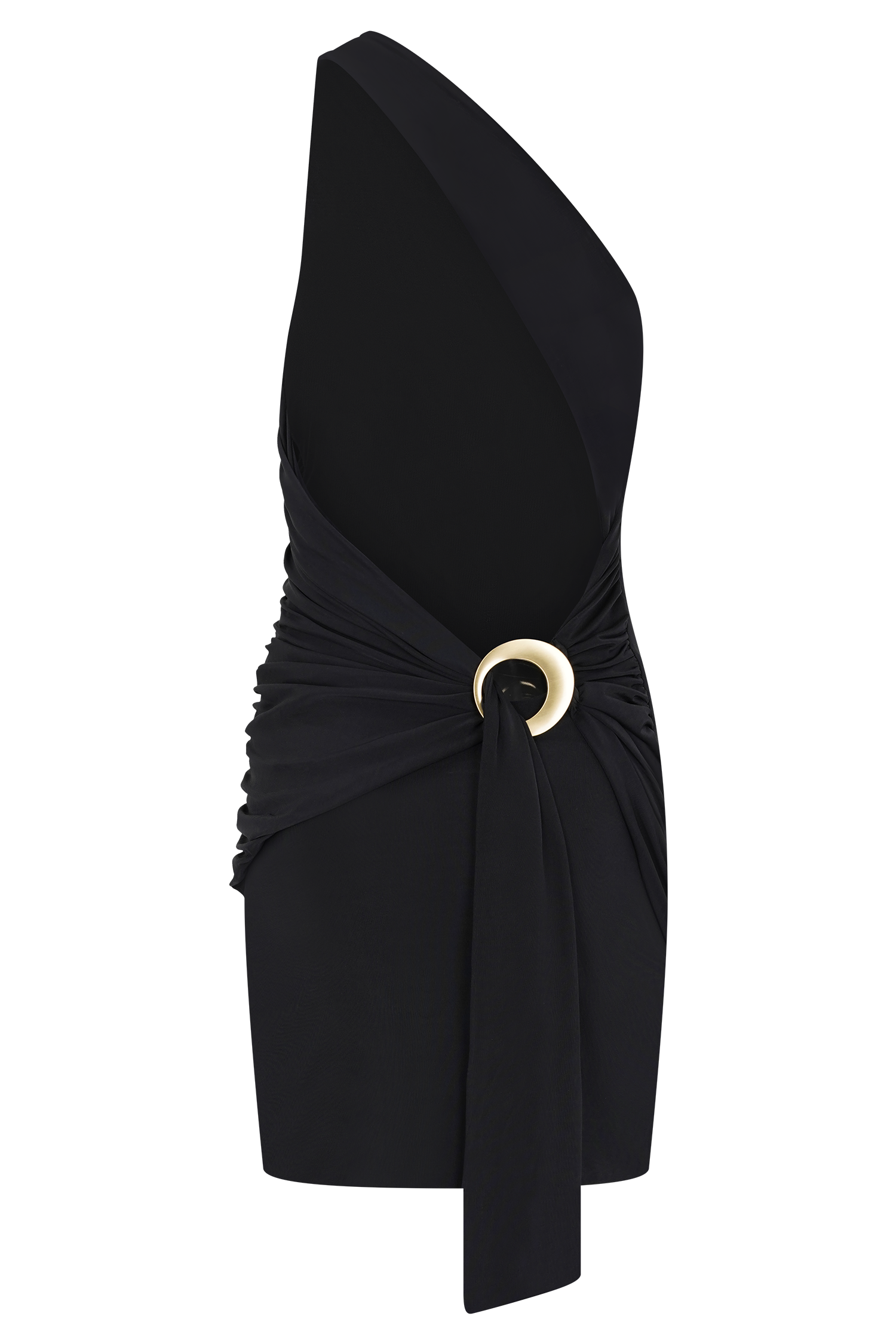 Claudette Slinky Mini Dress With Hardware - Black #7