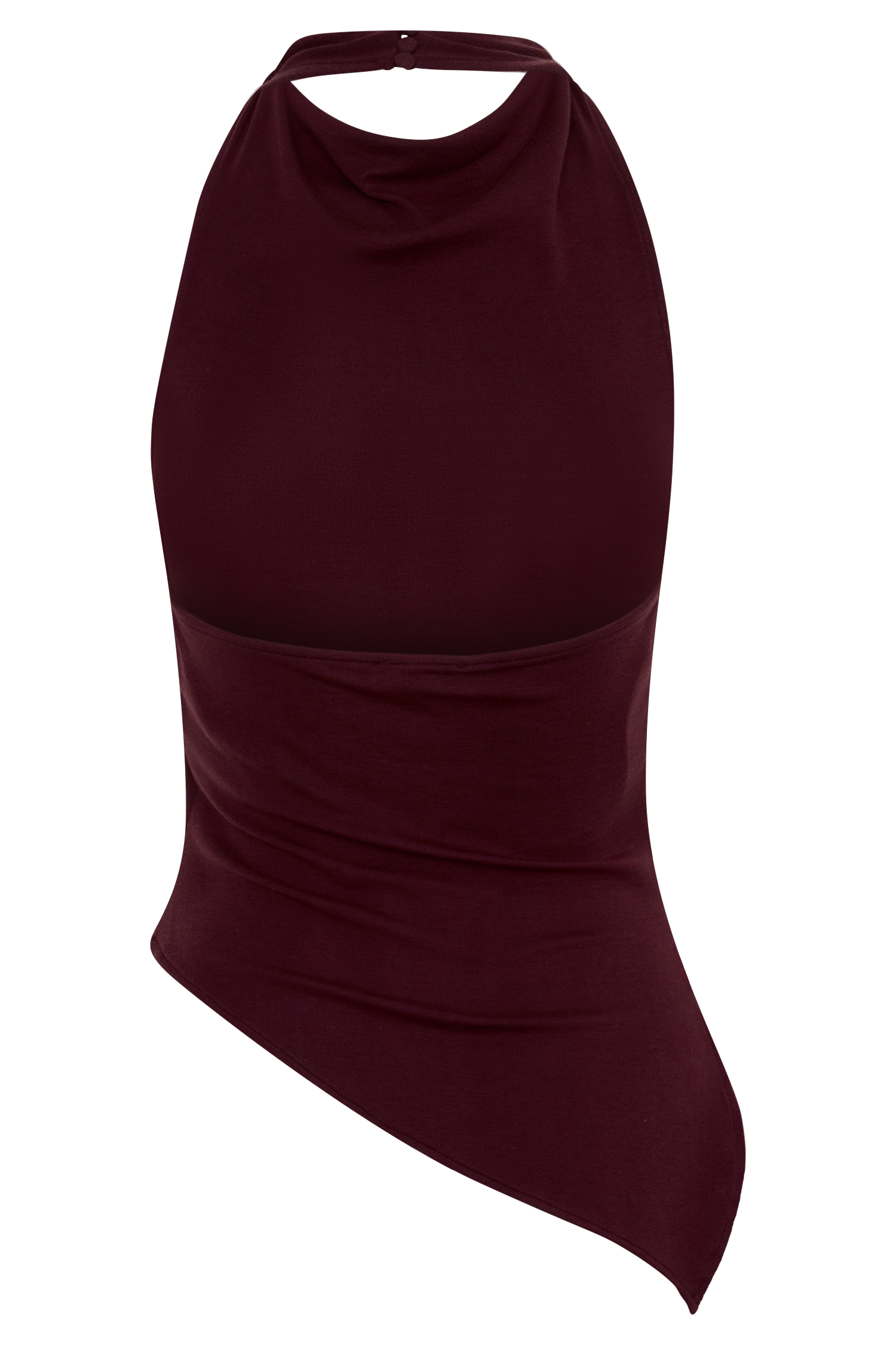 Clea Relaxed Sheer Halter Top - Burgundy #8