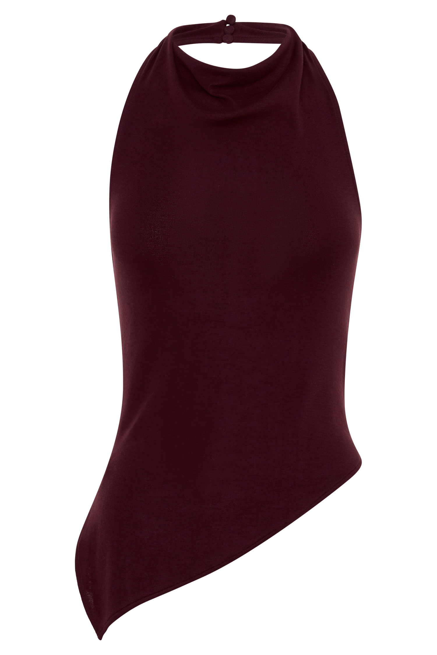 Clea Relaxed Sheer Halter Top - Burgundy #9