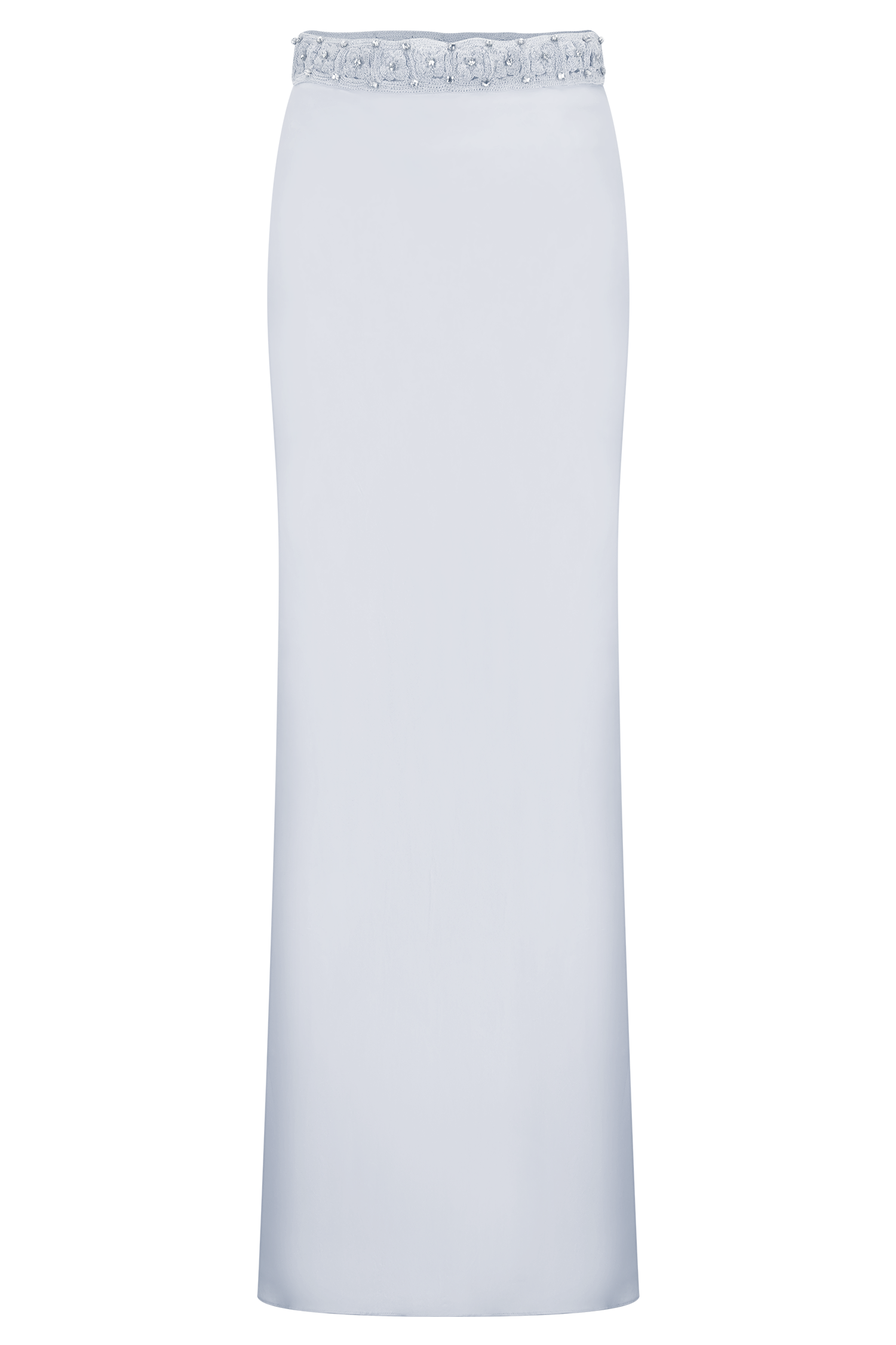 Clementine Chiffon Hand Beaded Maxi Skirt - Pale Blue #7