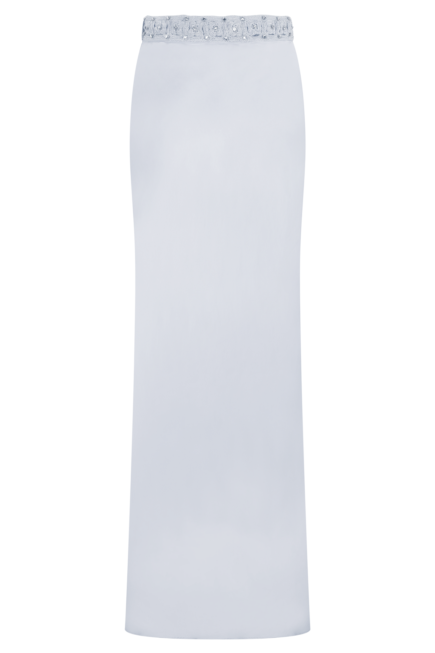 Clementine Chiffon Hand Beaded Maxi Skirt - Pale Blue