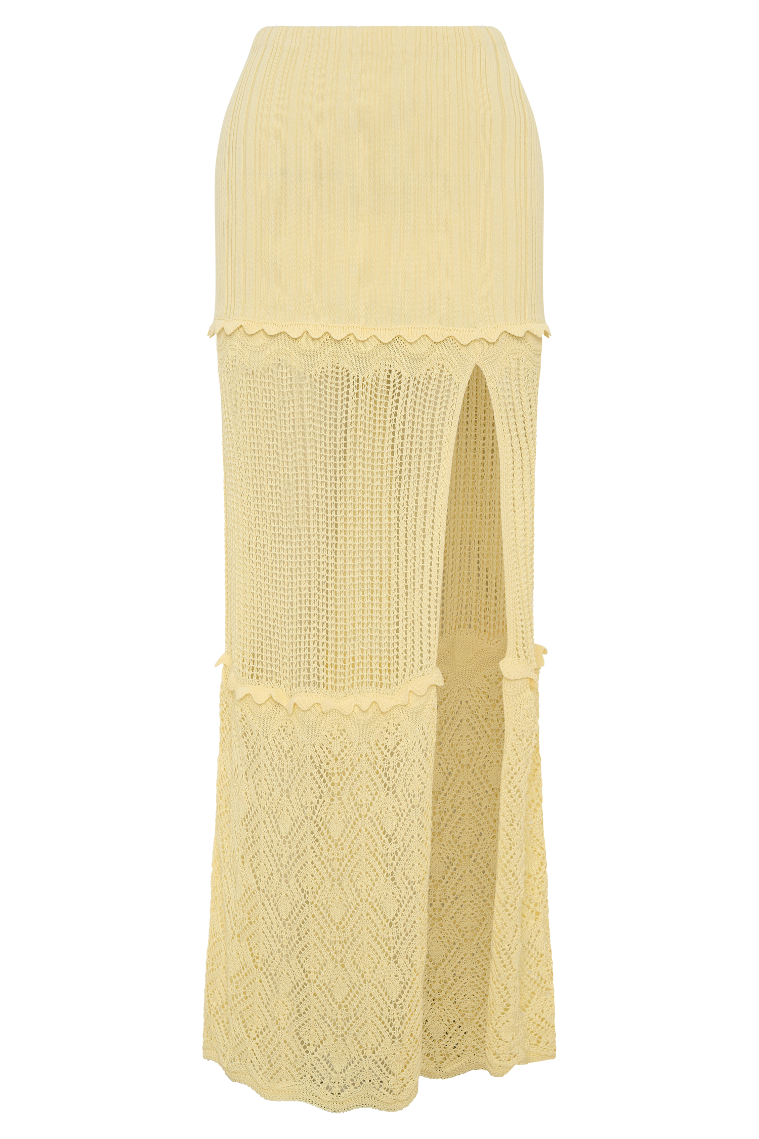 Coleene Pointelle Knit Maxi Skirt - Lemon #9