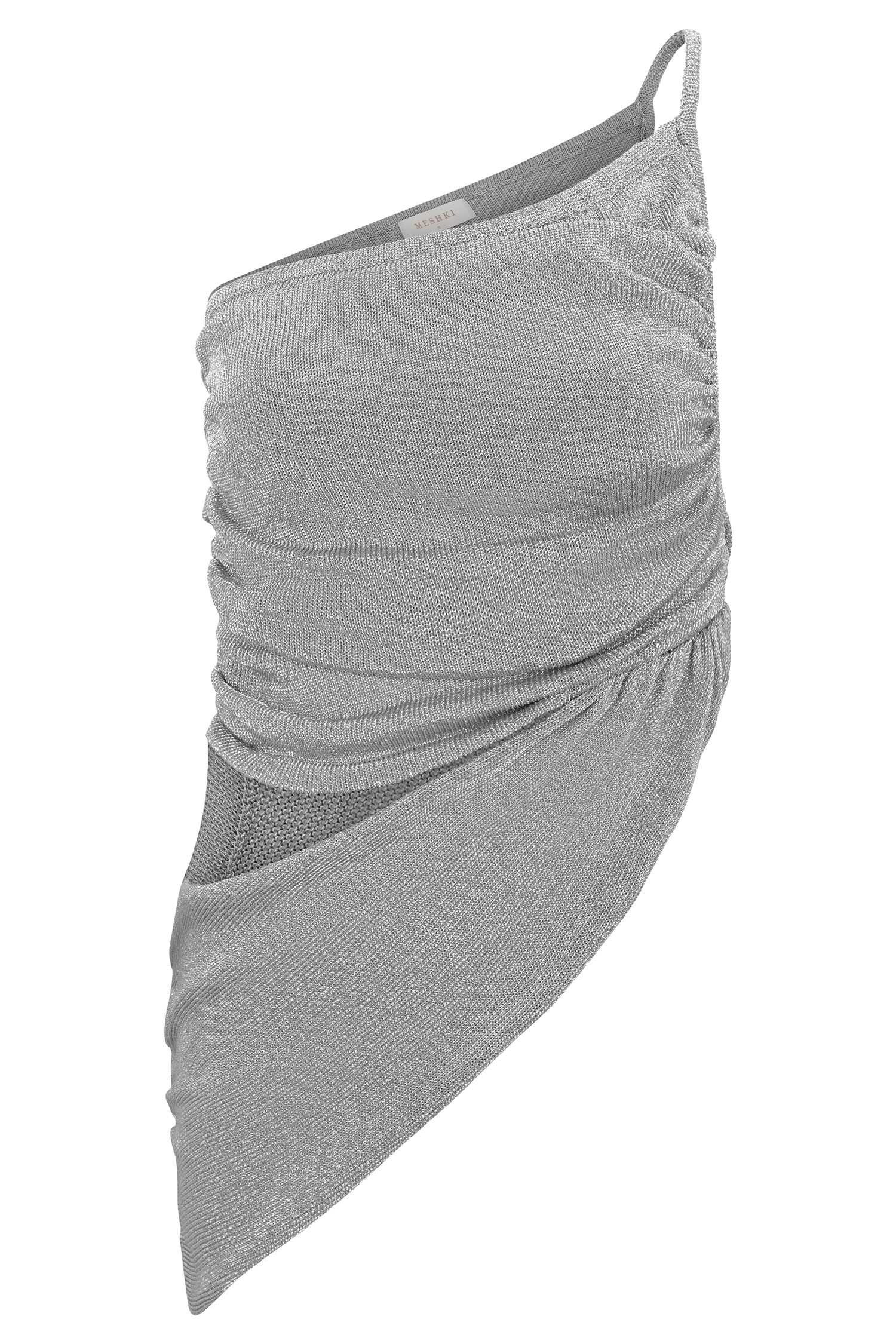 Corah Lurex Drape Knit Top - Silver | MESHKI