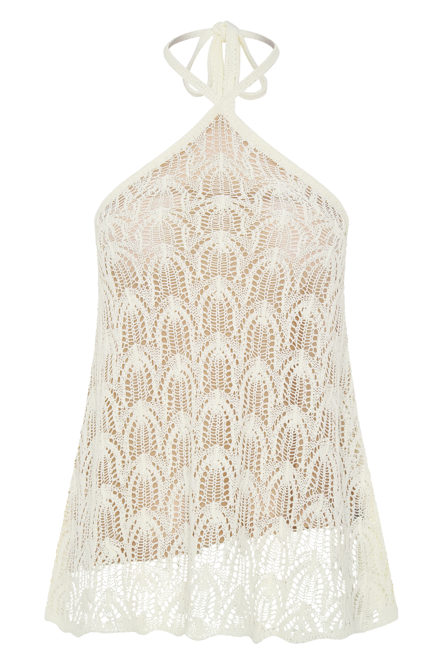 Corey Crochet Halter Neck Top - Ivory #9