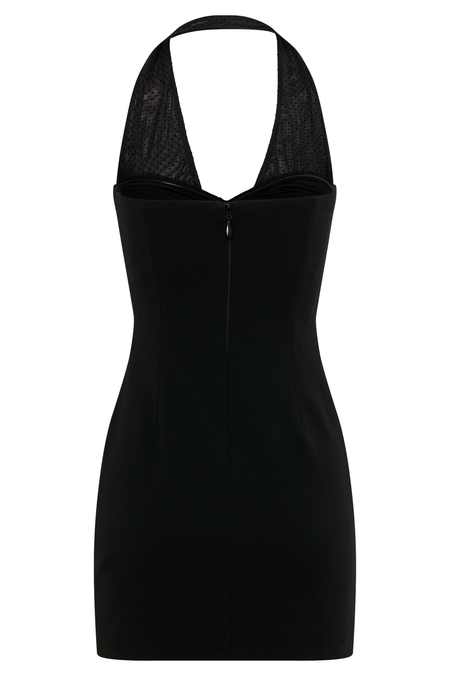 Cressida Crepe Halter Mini Dress - Black