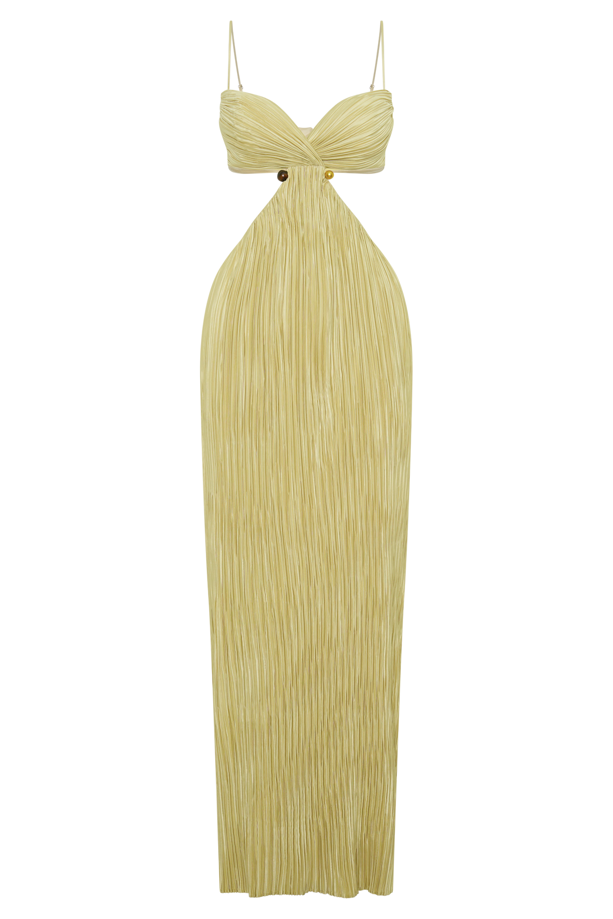 Dana Cut Out Hardware Maxi Dress - Lime Gold #9