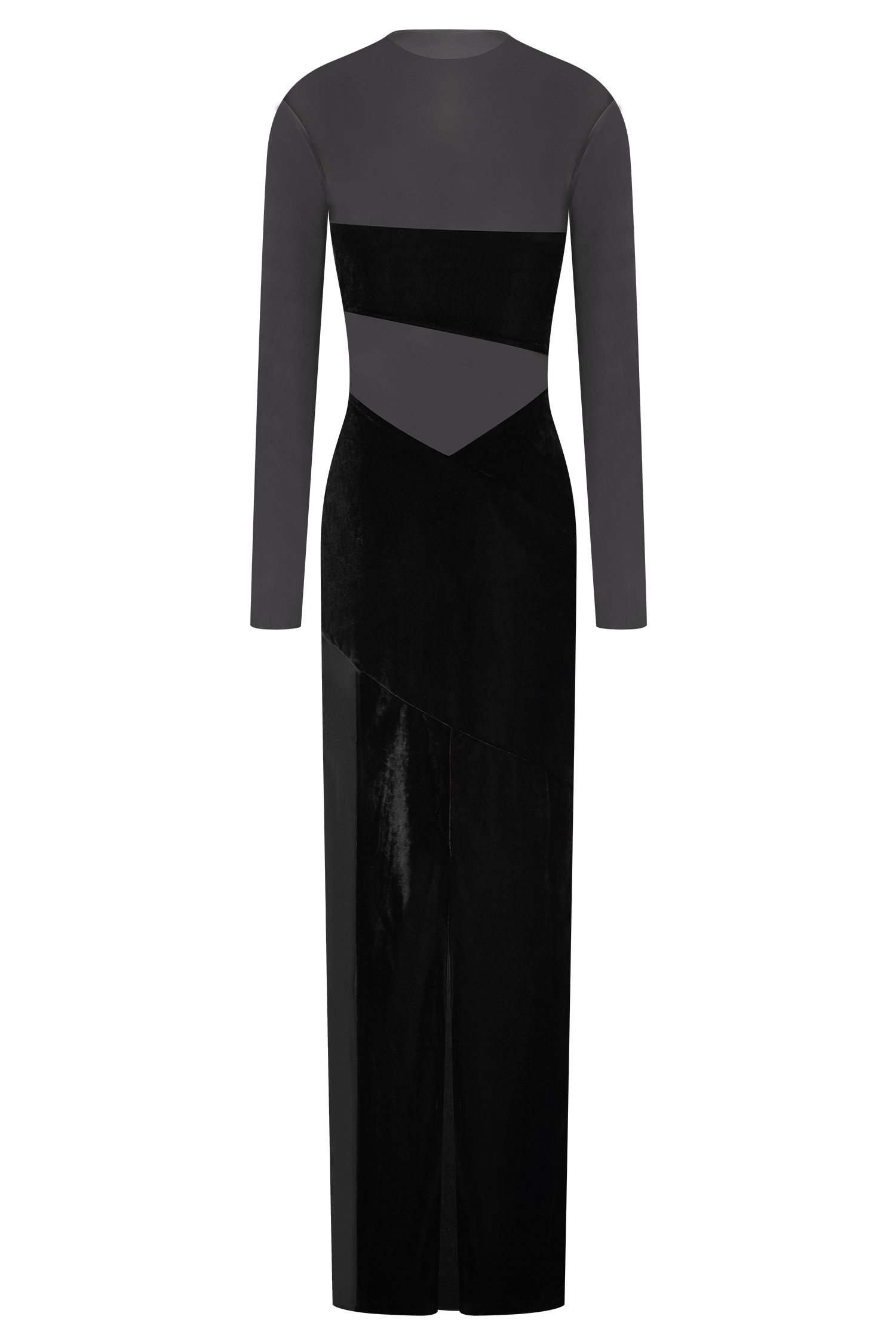 Davina Velvet And Mesh Maxi Dress - Black #9