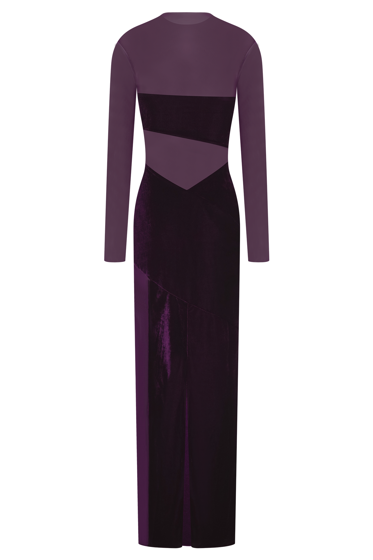 Davina Velvet And Mesh Maxi Dress - Purple #5