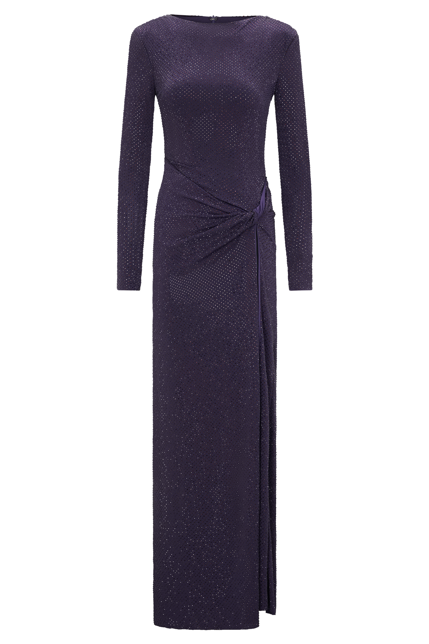 Deanna Long Sleeve Diamante Maxi Dress - Purple #6