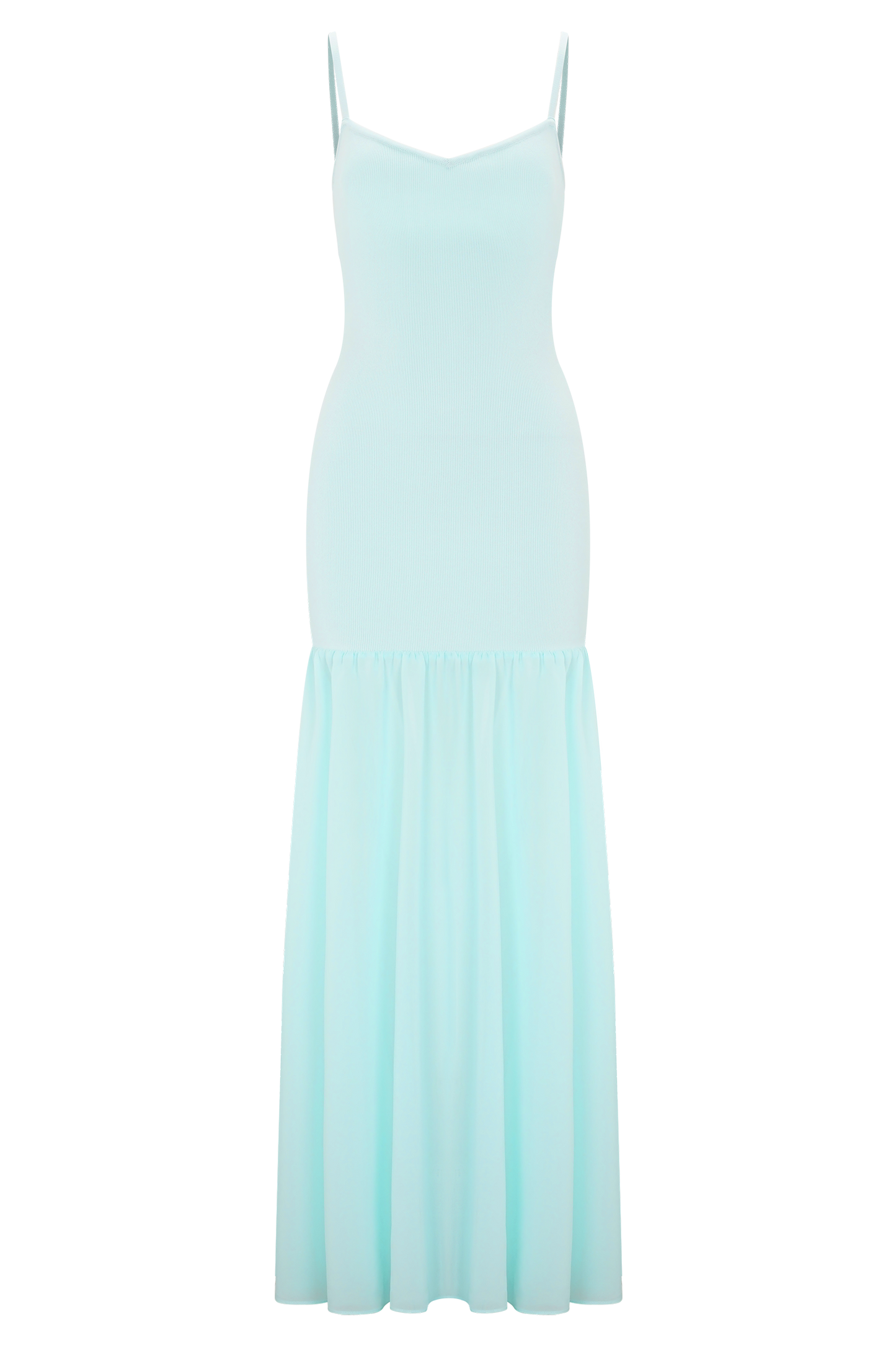 Deanne Bandage And Chiffon Knit Maxi Dress - Blue