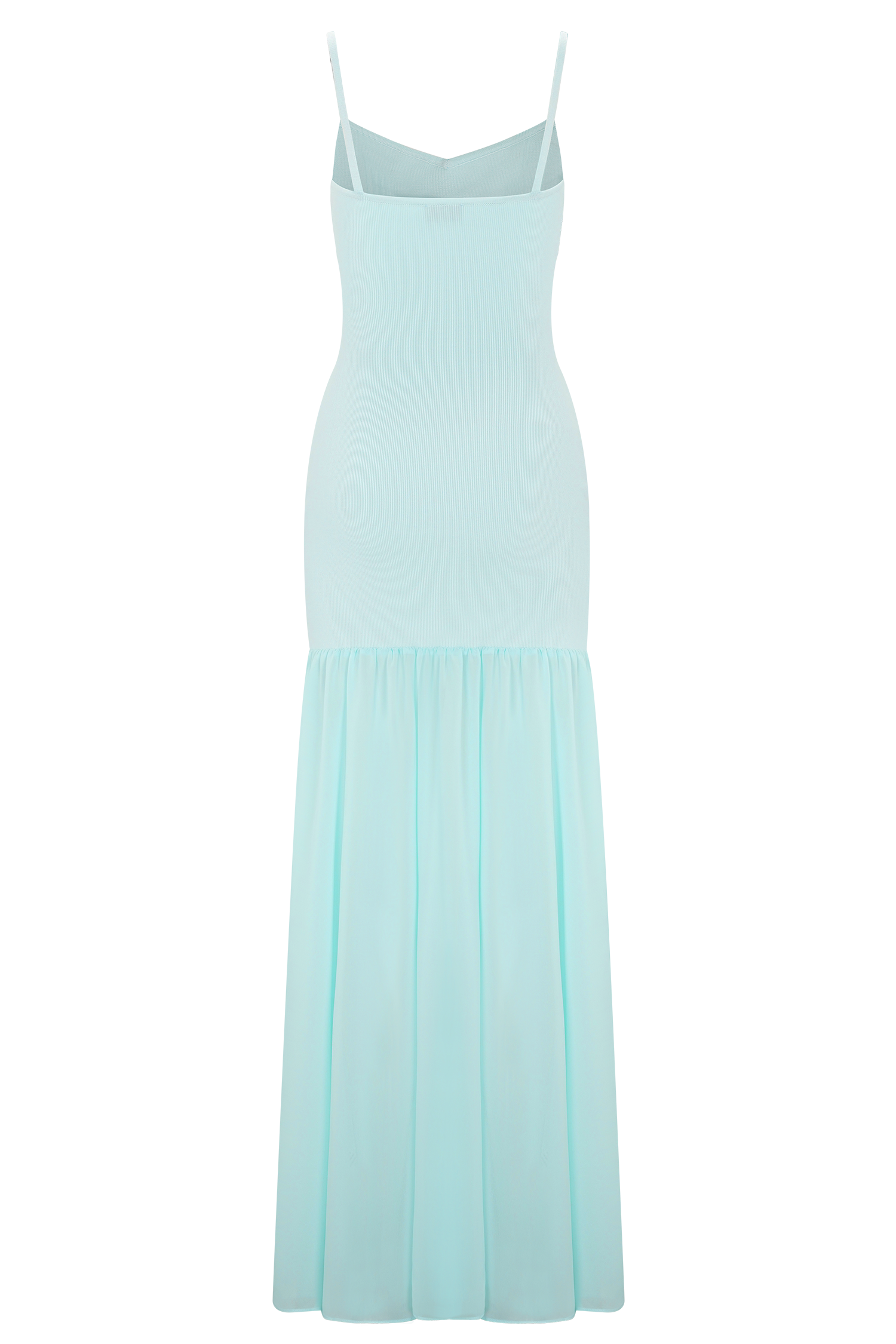Deanne Bandage And Chiffon Knit Maxi Dress - Blue #7