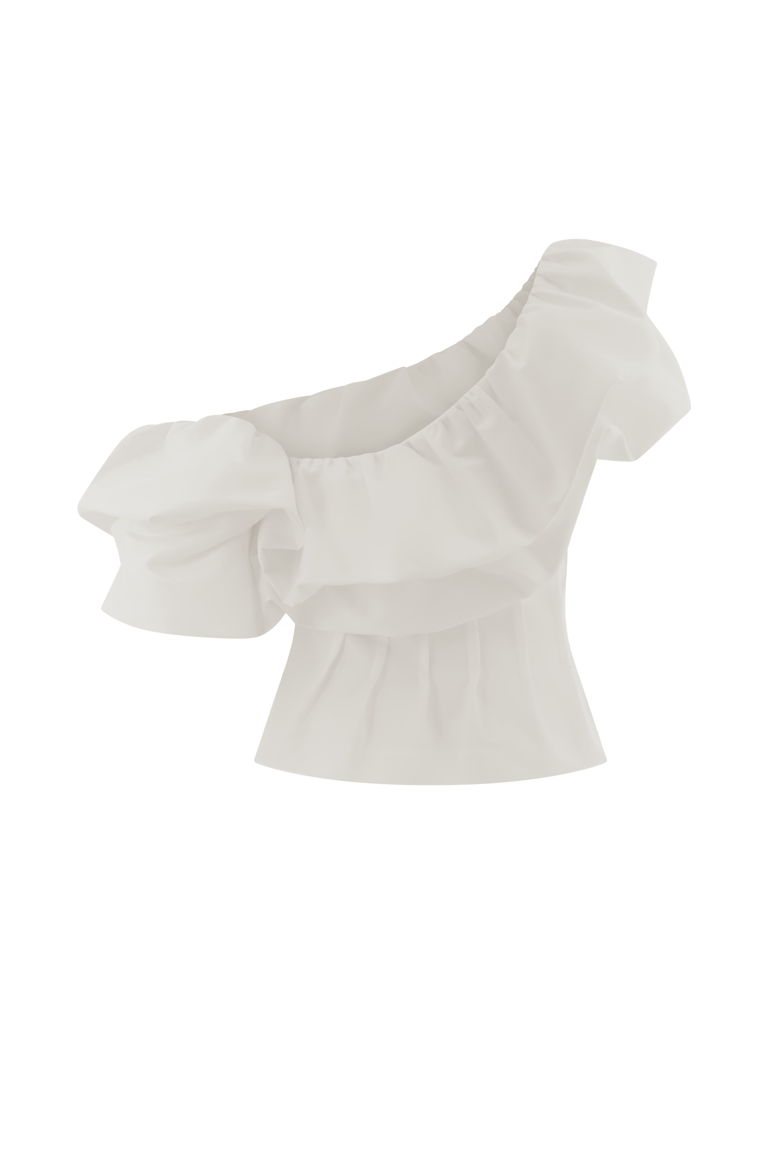 Debbie One Shoulder Bubble Top - White | MESHKI