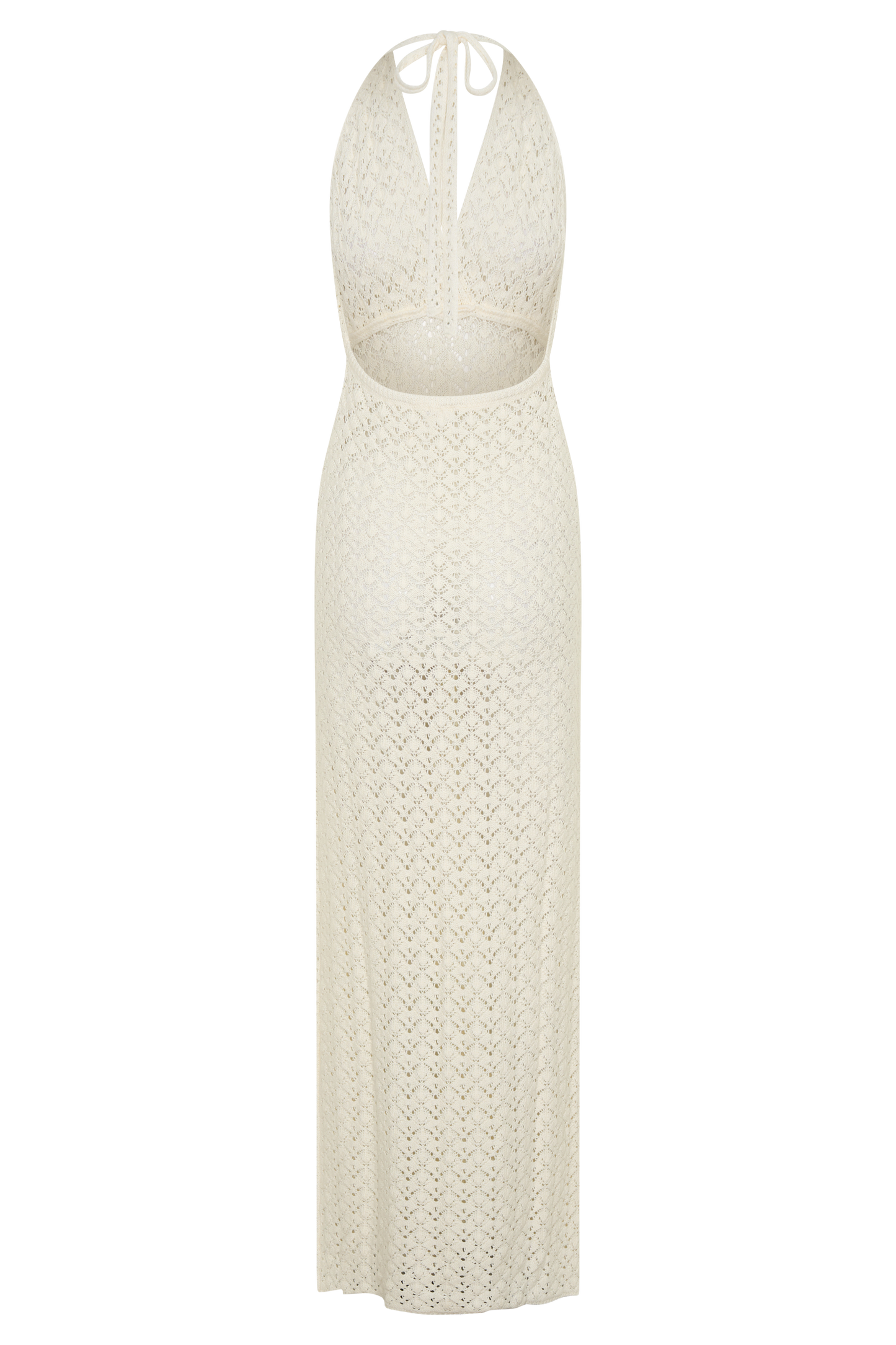 Deeliah Halterneck Crochet Maxi Dress -  Ivory