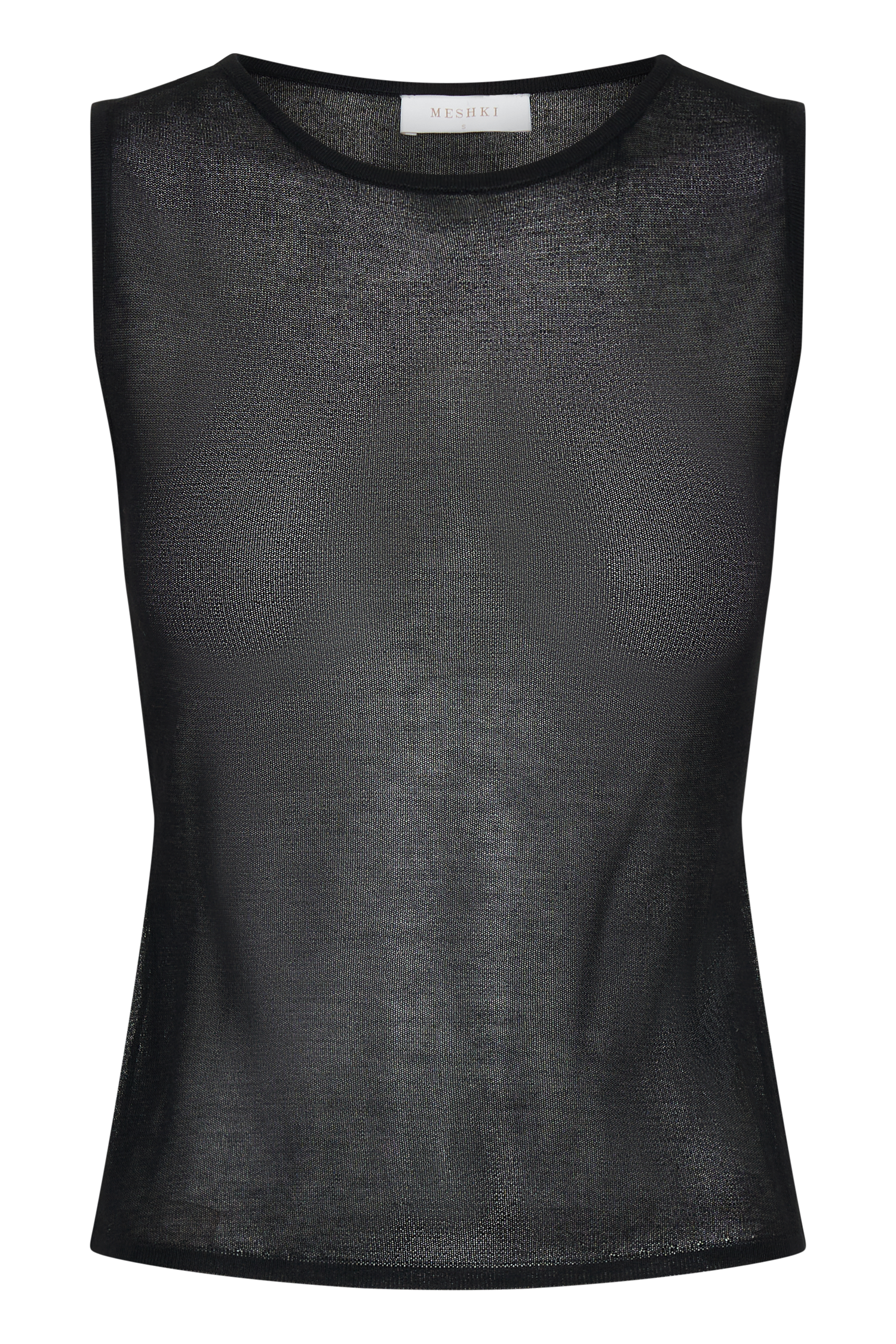 Dollie Sheer Knit Tank Top - Black #9