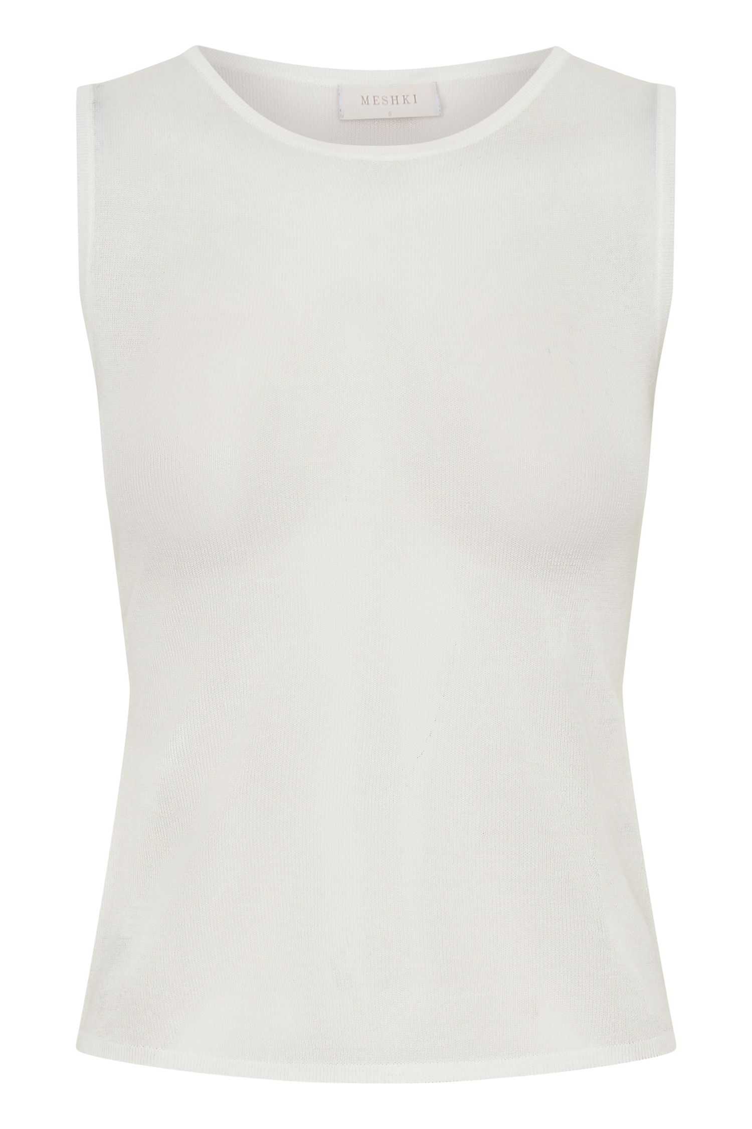 Dollie Sheer Knit Tank Top - Ivory | MESHKI