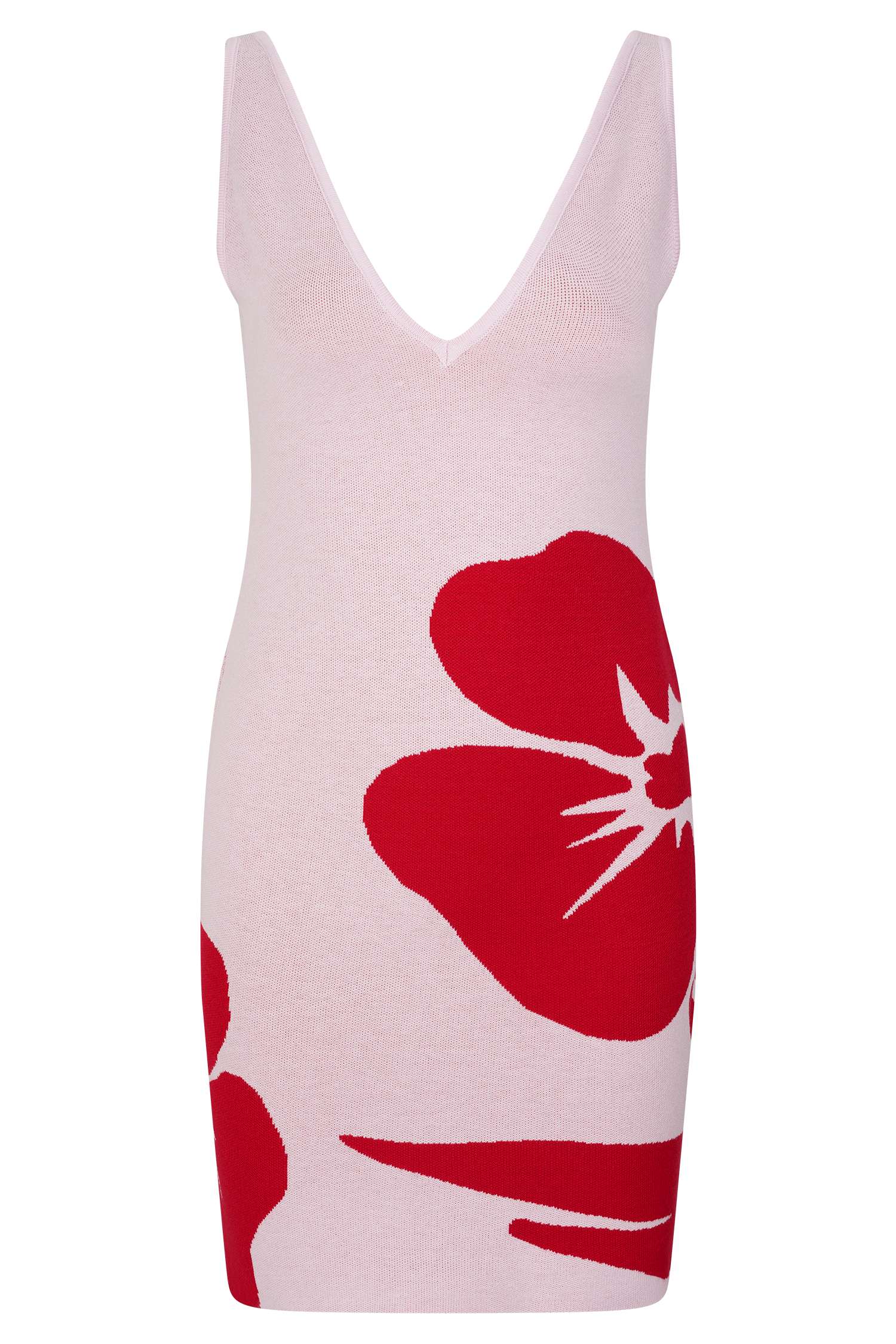 Dorothy Knit Print Mini Dress - Red Deco Fleur Print | MESHKI