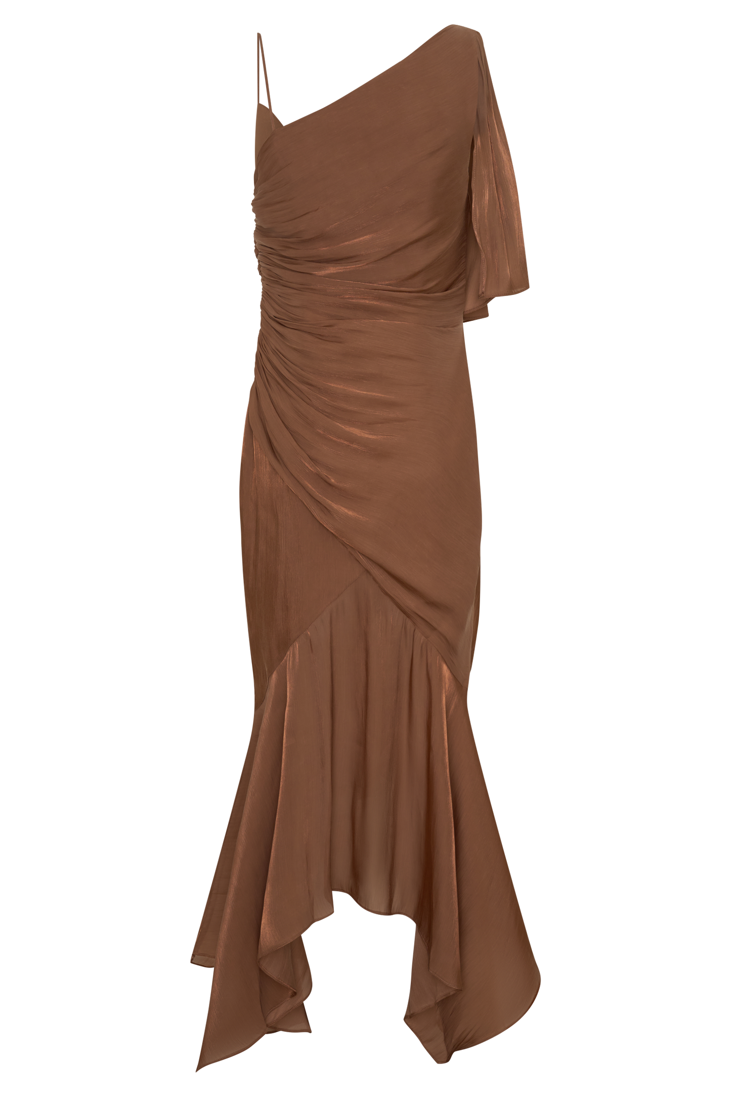 Edith Draped Maxi Dress - Cognac