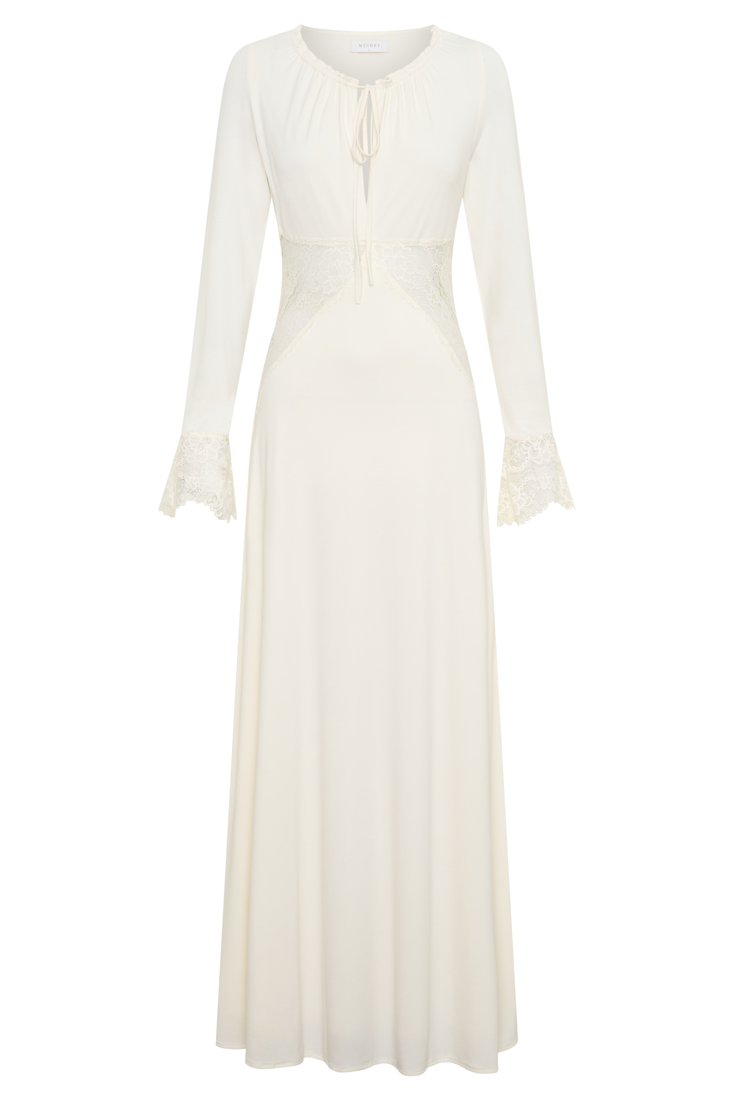 Elethea Lace Slinky Maxi Dress - Ivory #9