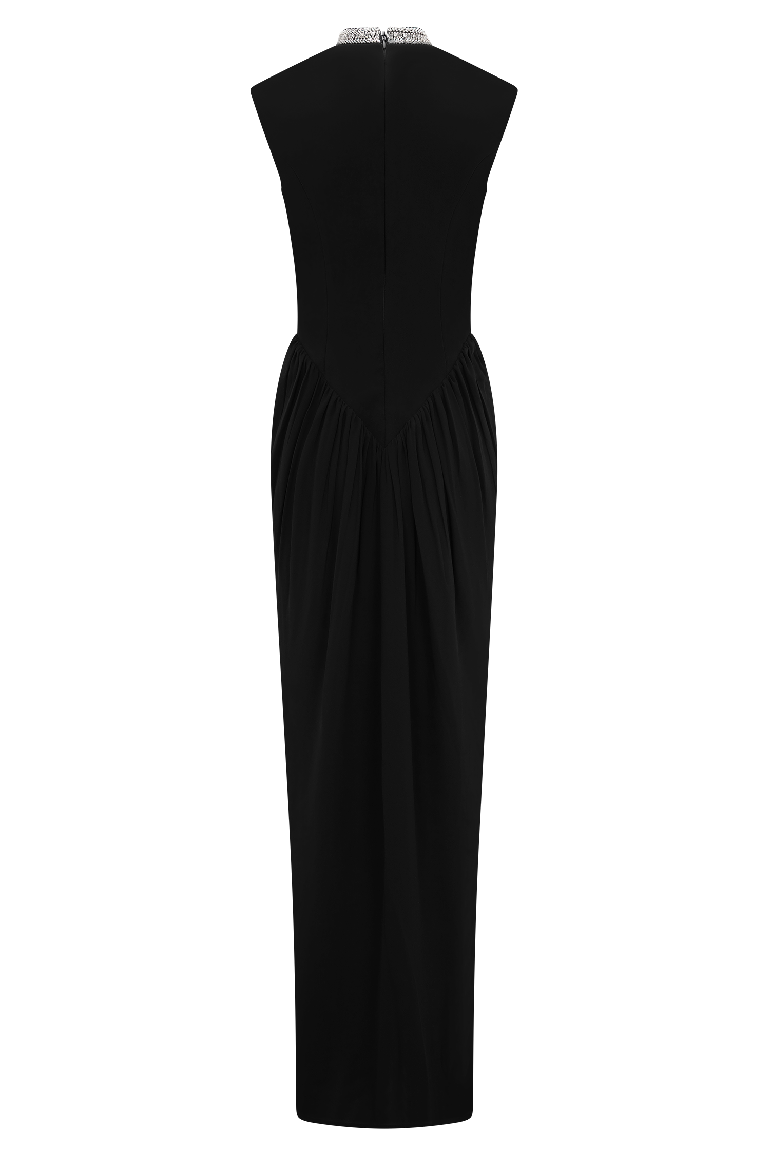 Elisa Diamante Neck Maxi Dress - Black #10