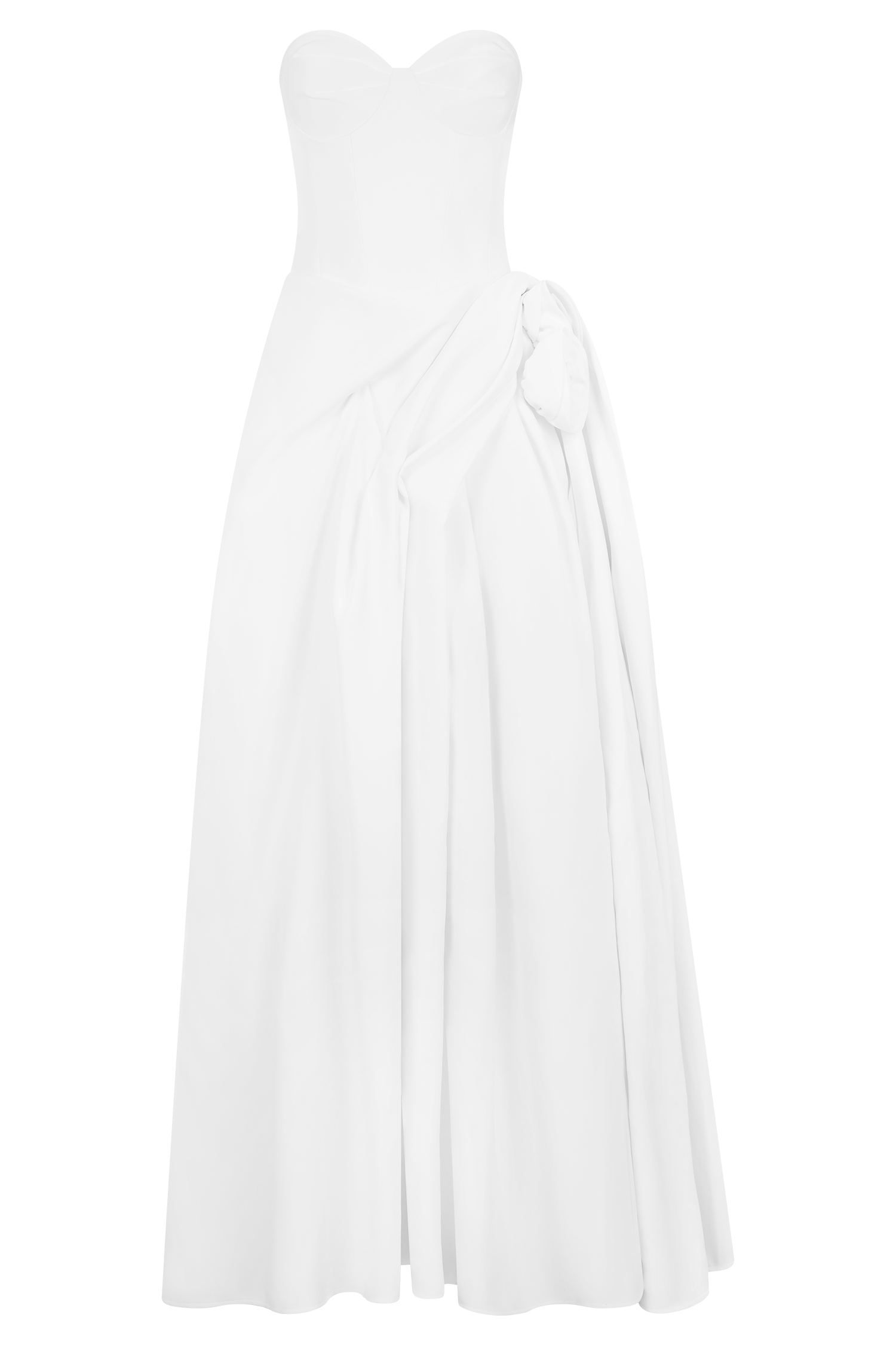 Elizabeth Strapless Corset Maxi Dress - White #9