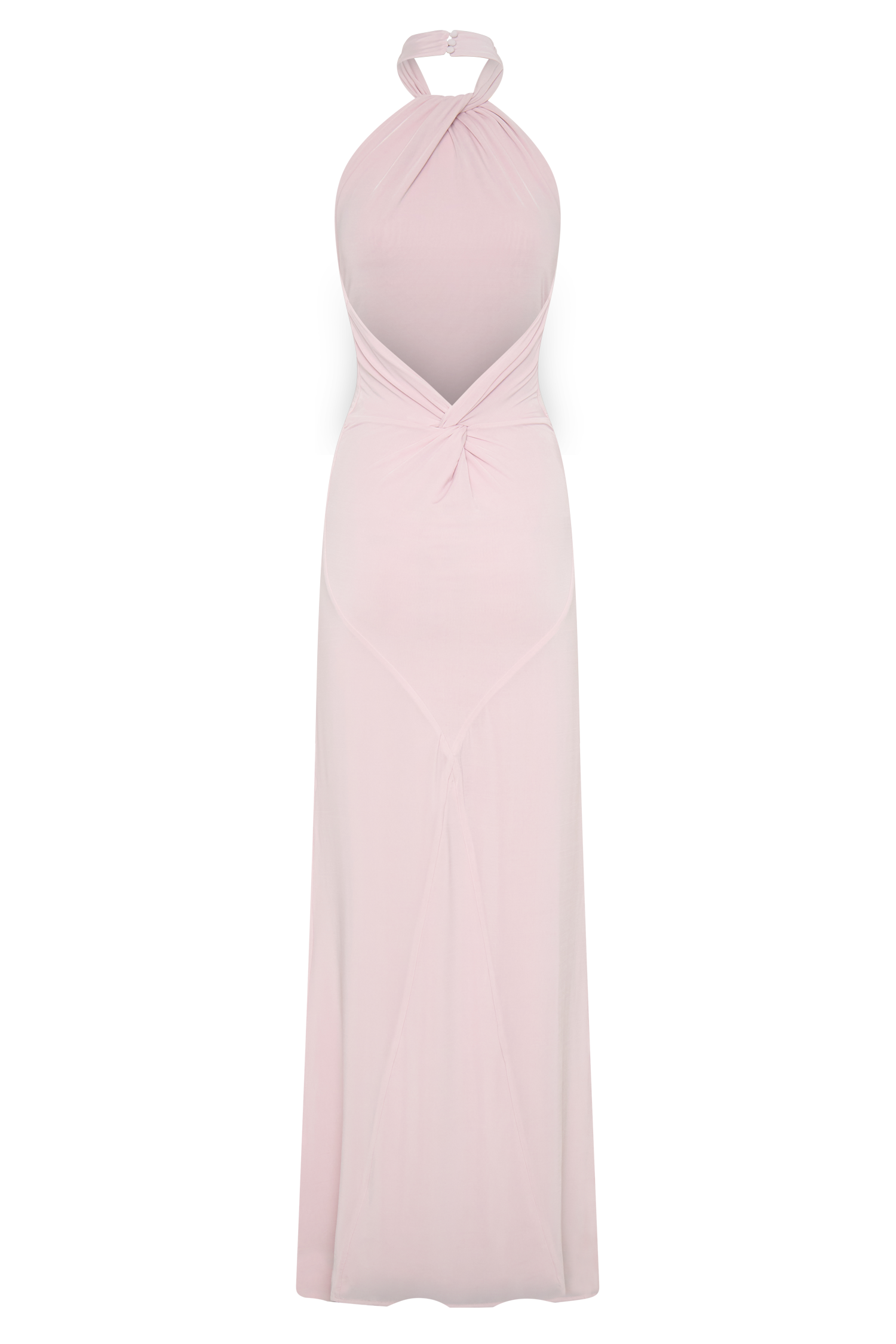 Elyna Slinky Halter Maxi Dress - Pale Pink #10