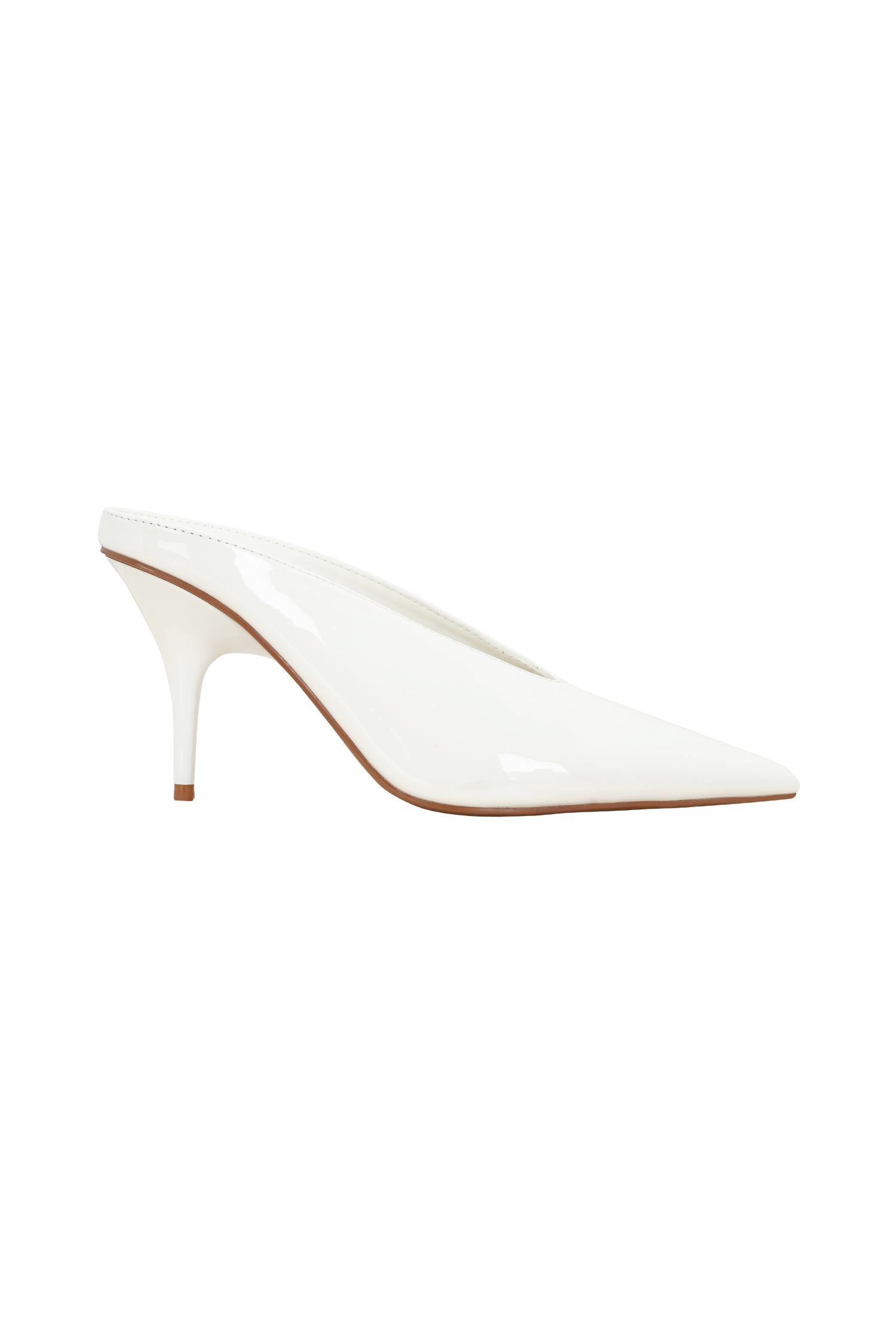 Emerson Patent Faux Leather Point Heel - Ivory #8