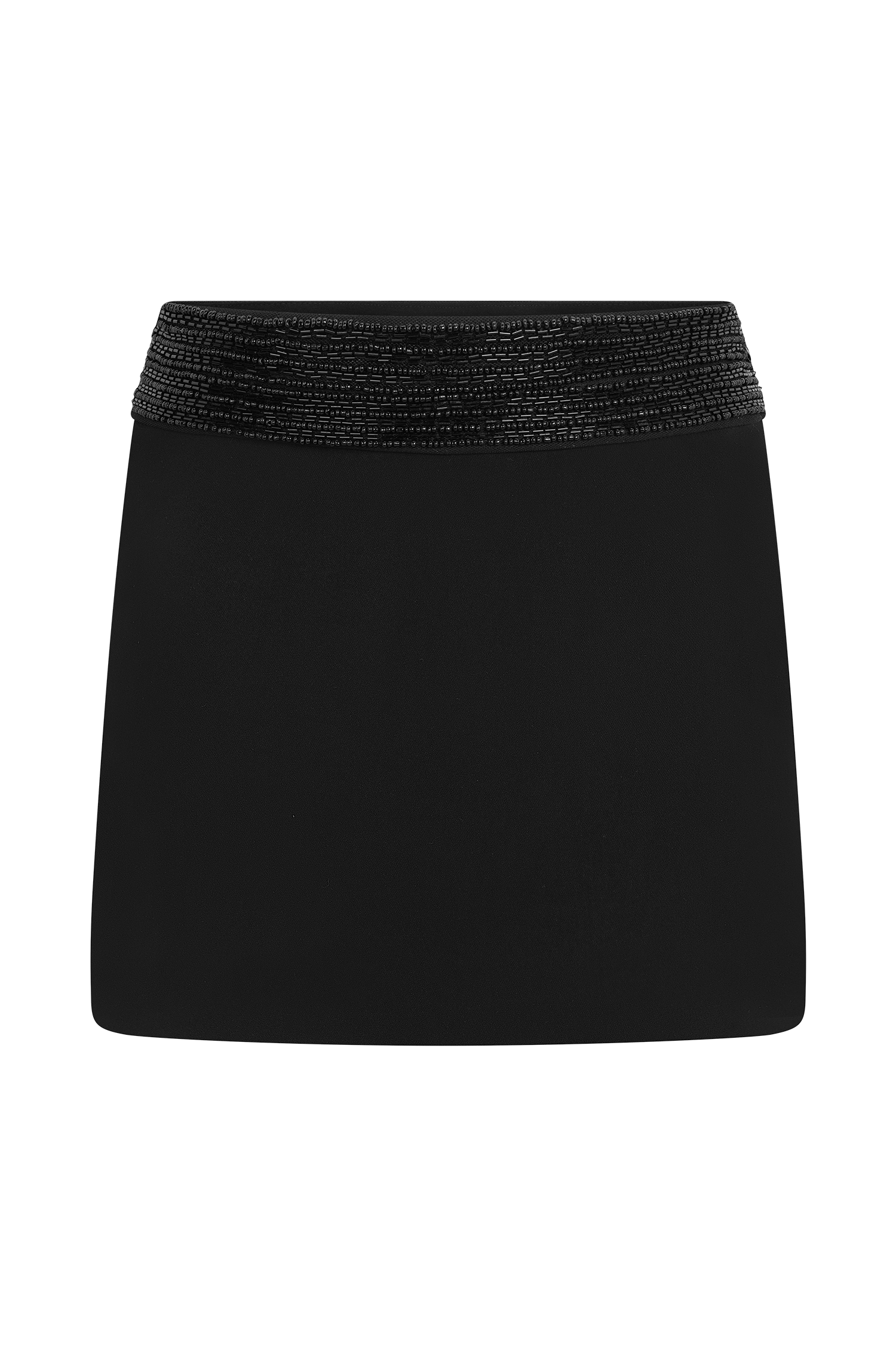 Emilia Beaded Waistband Mini Skirt - Black #12