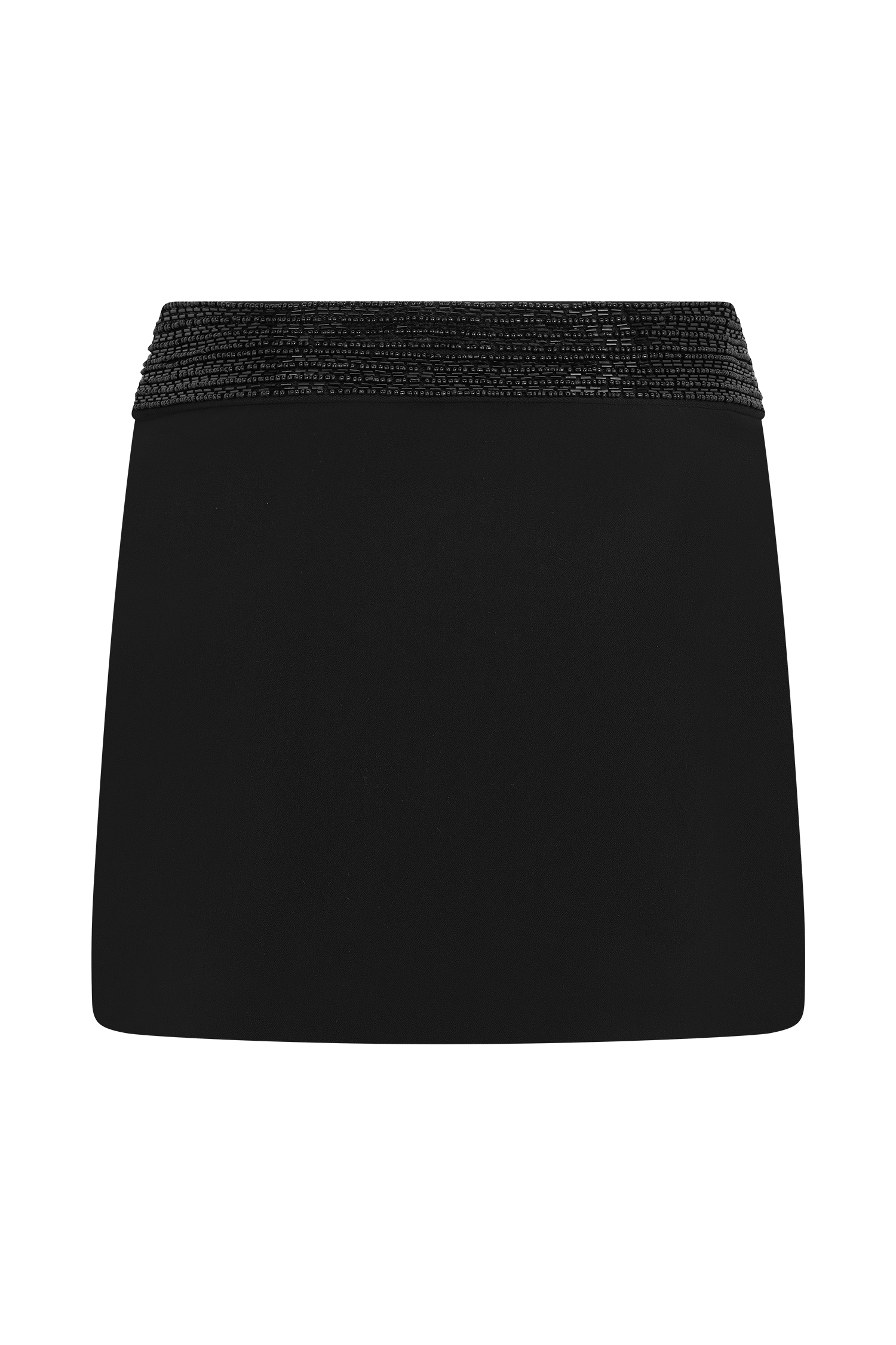 Emilia Beaded Waistband Mini Skirt - Black #11
