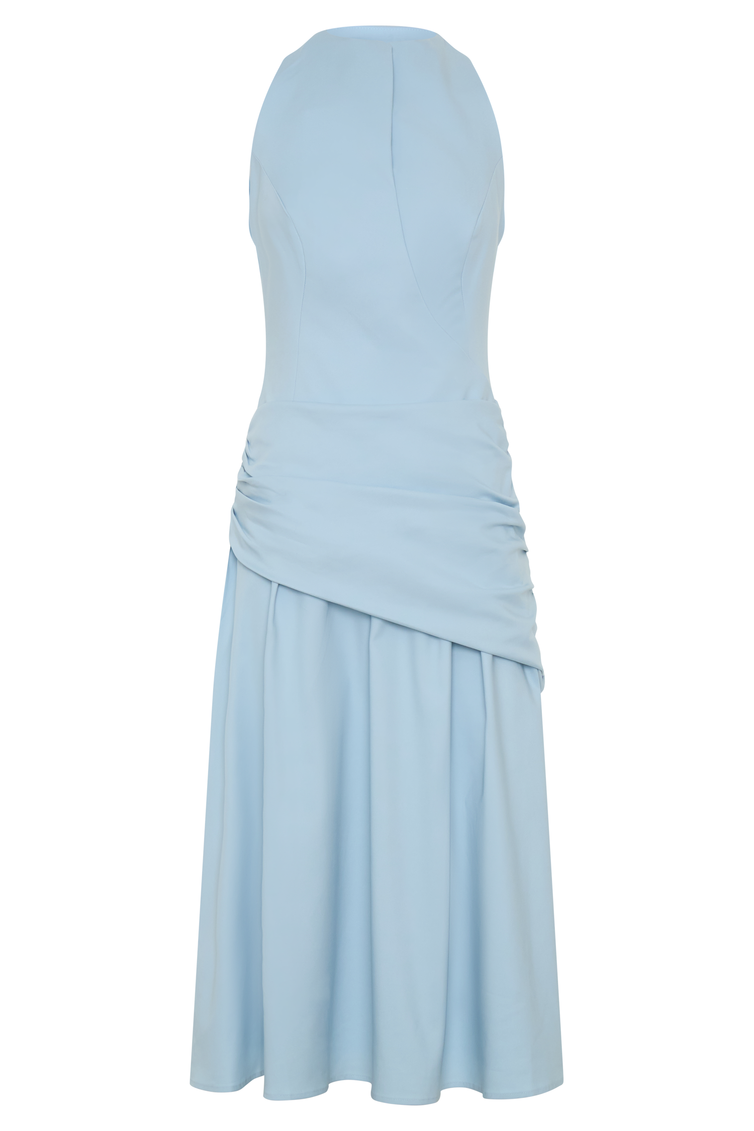 Emily Wrapped Waist Midi Dress - Sky Blue #11