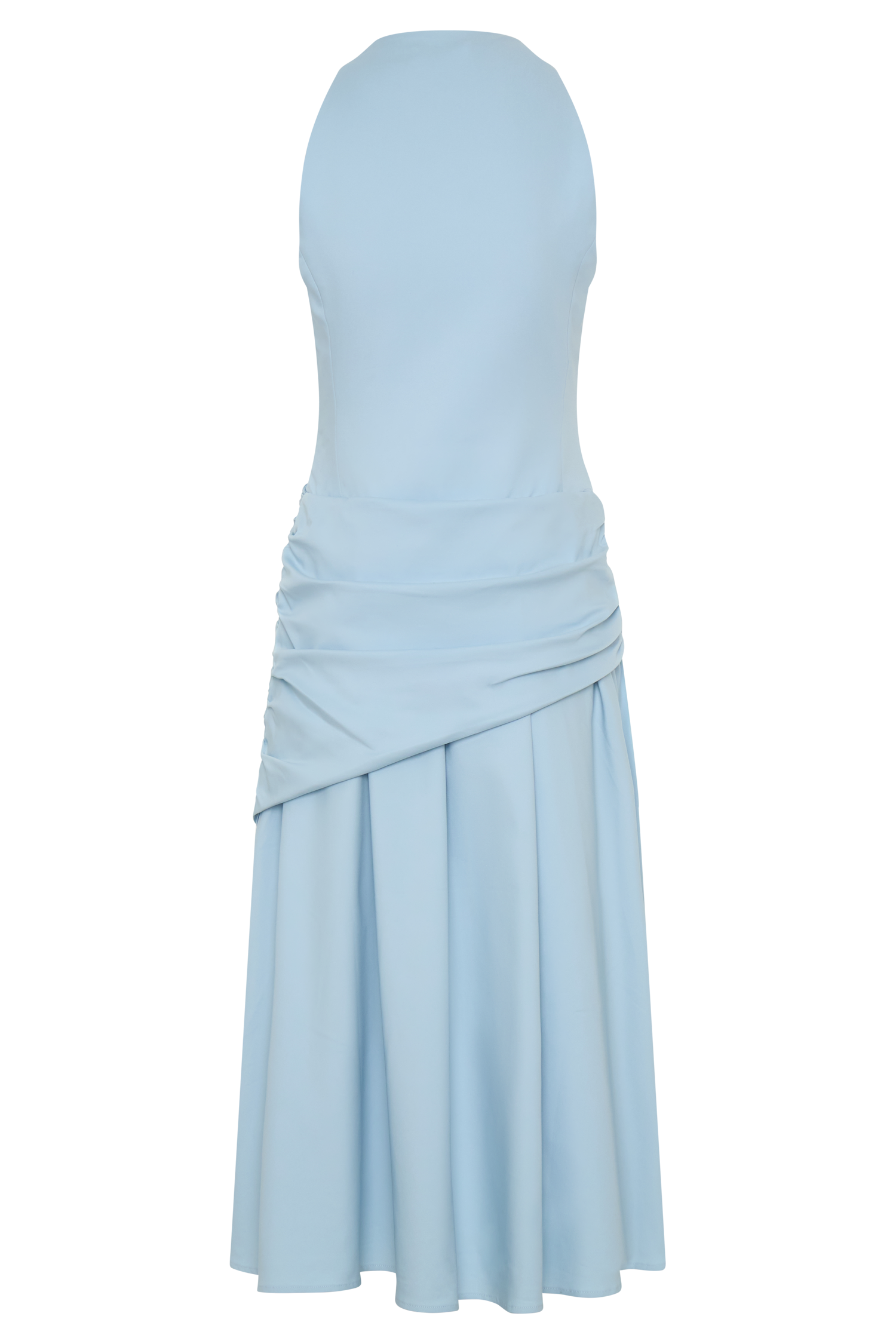 Emily Wrapped Waist Midi Dress - Sky Blue #10