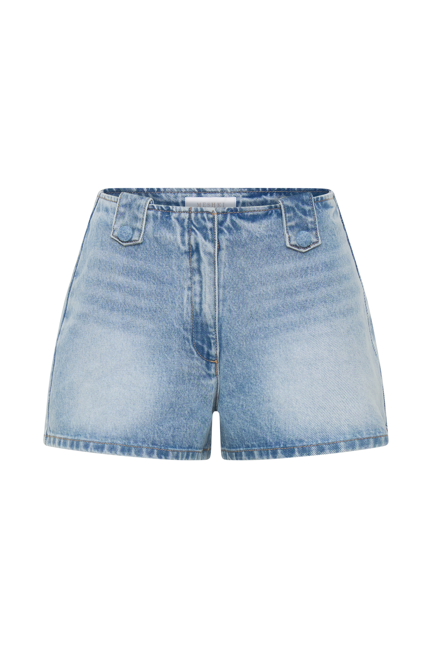 Erin Mid Rise Denim Shorts - Washed Light Blue #8