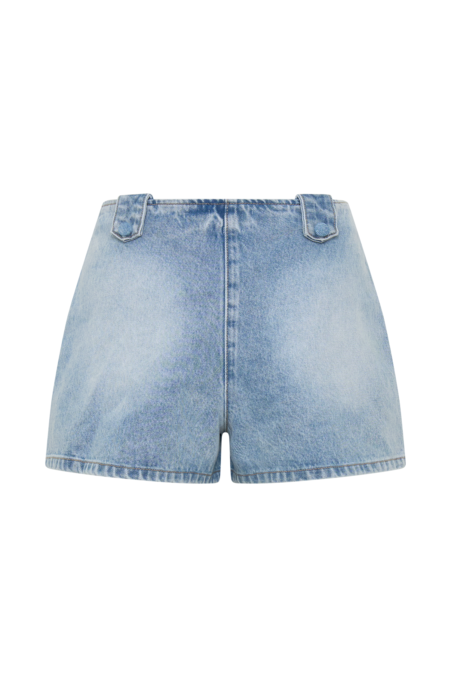 Erin Mid Rise Denim Shorts - Washed Light Blue #7