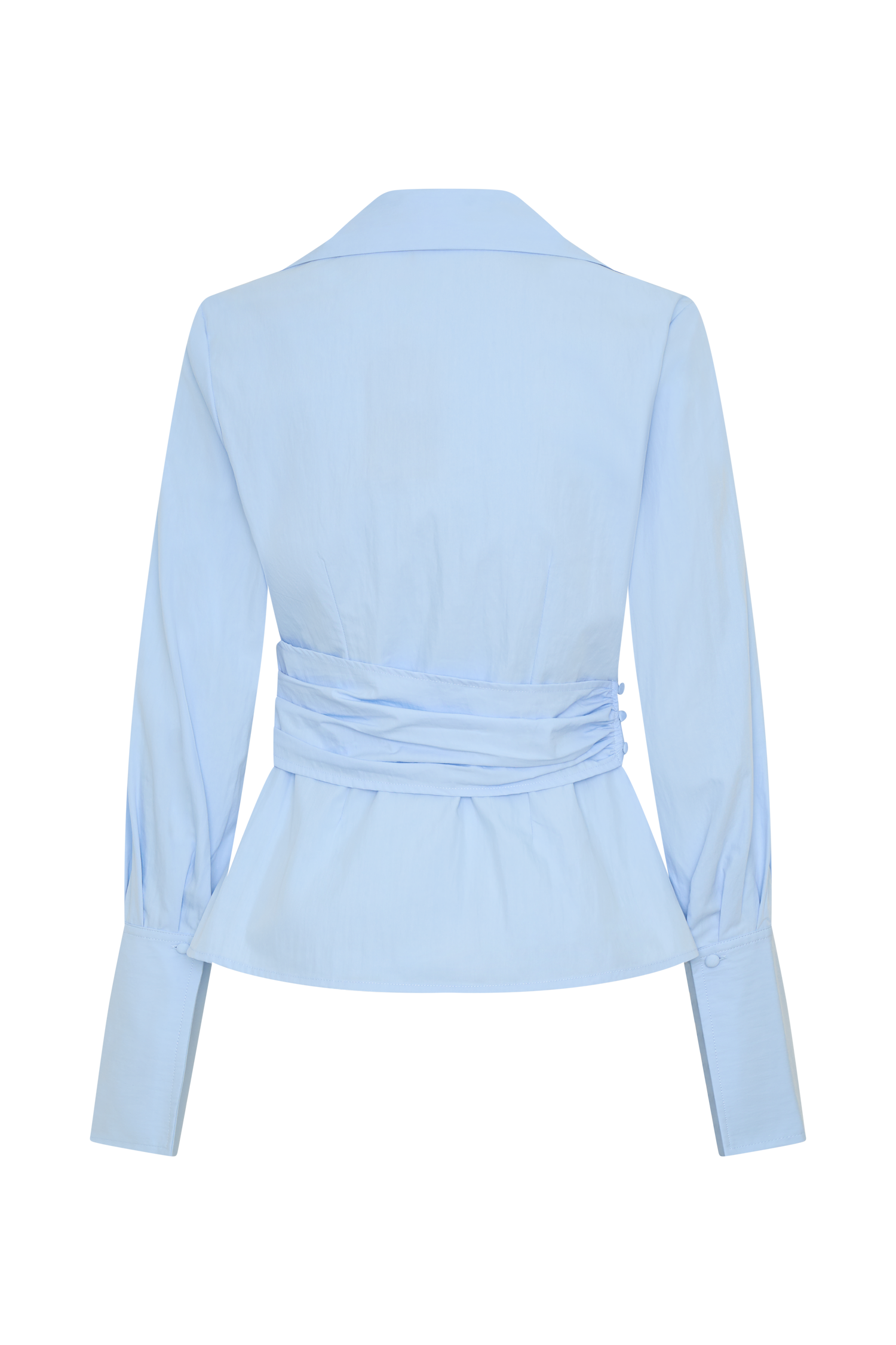Eugenia Wrap Cotton Shirt - Blue #8