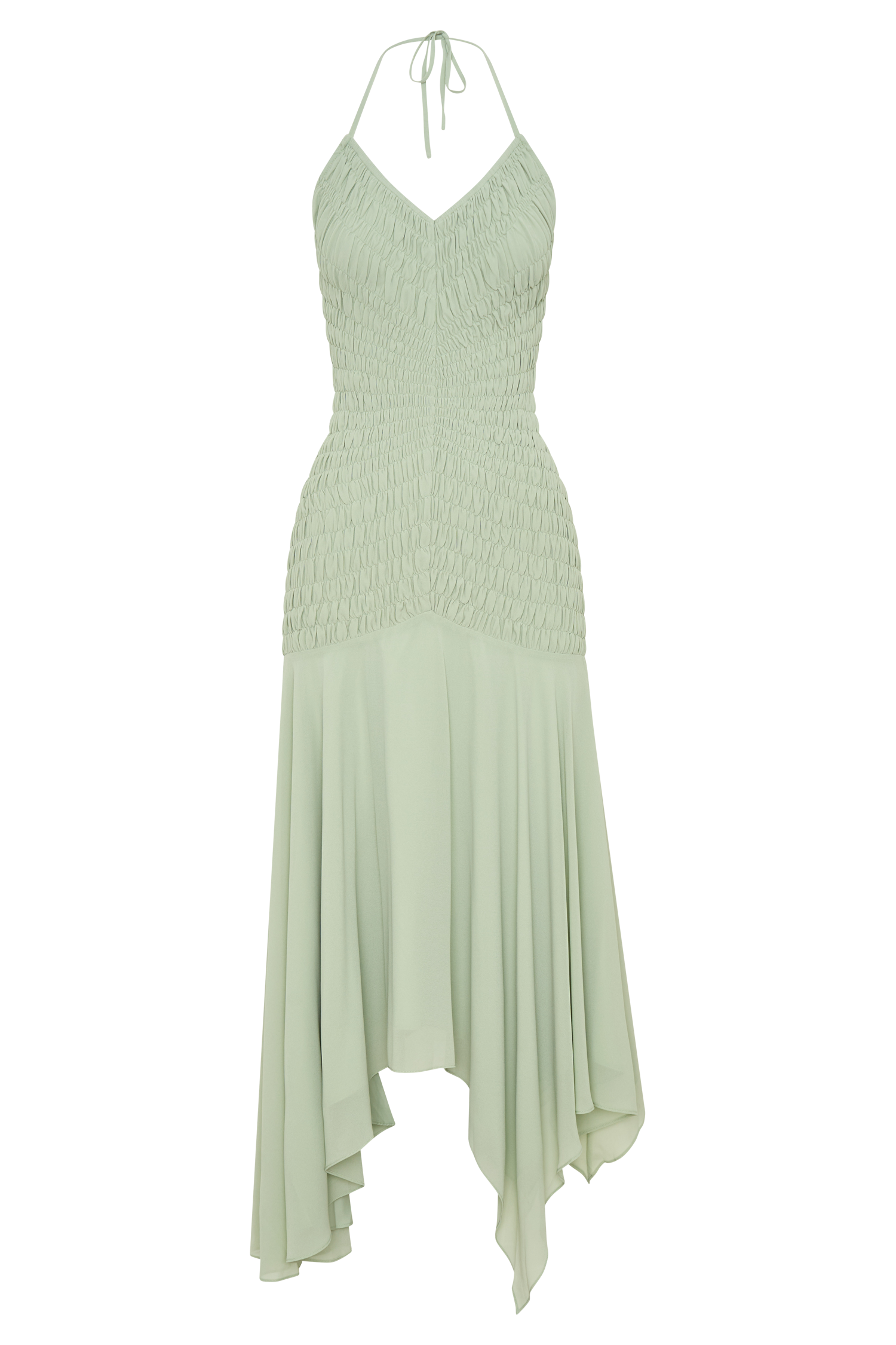 Evelyn Shirred Chiffon Maxi Dress - Sage #7