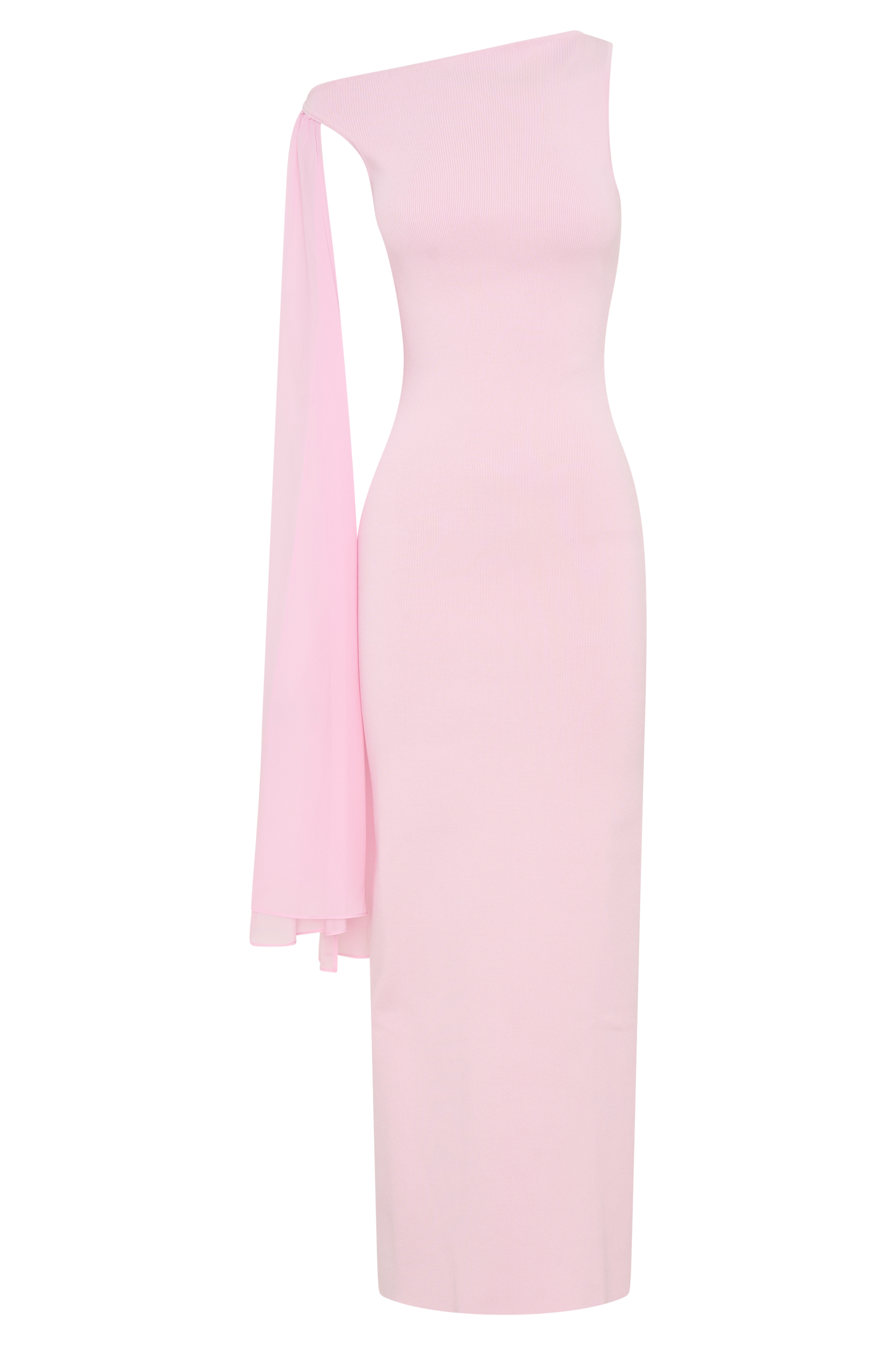 Farid Bandage Midi Dress With Chiffon - Baby Pink #8
