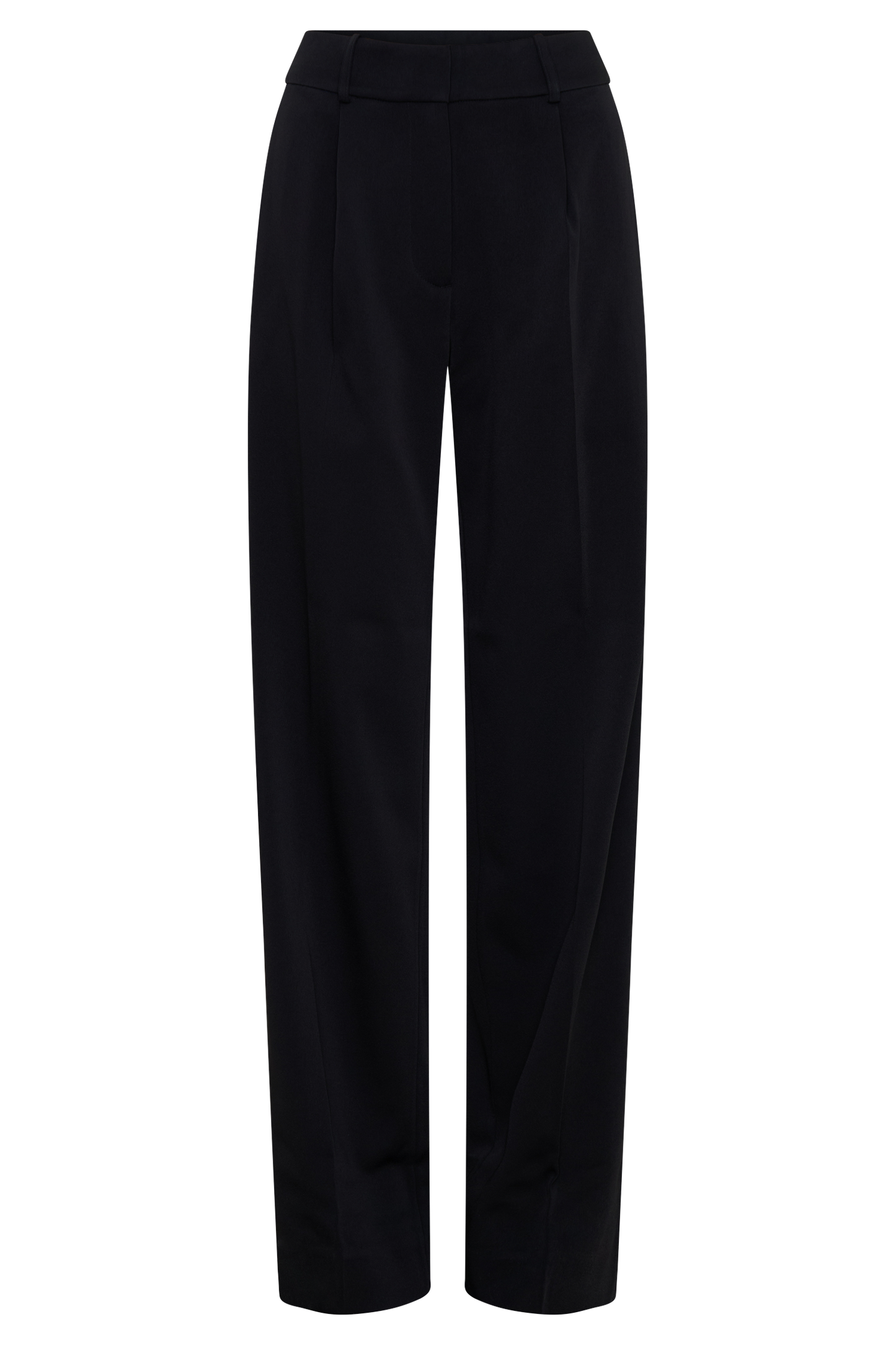 Fatima Satin Straight Leg Pant - Black