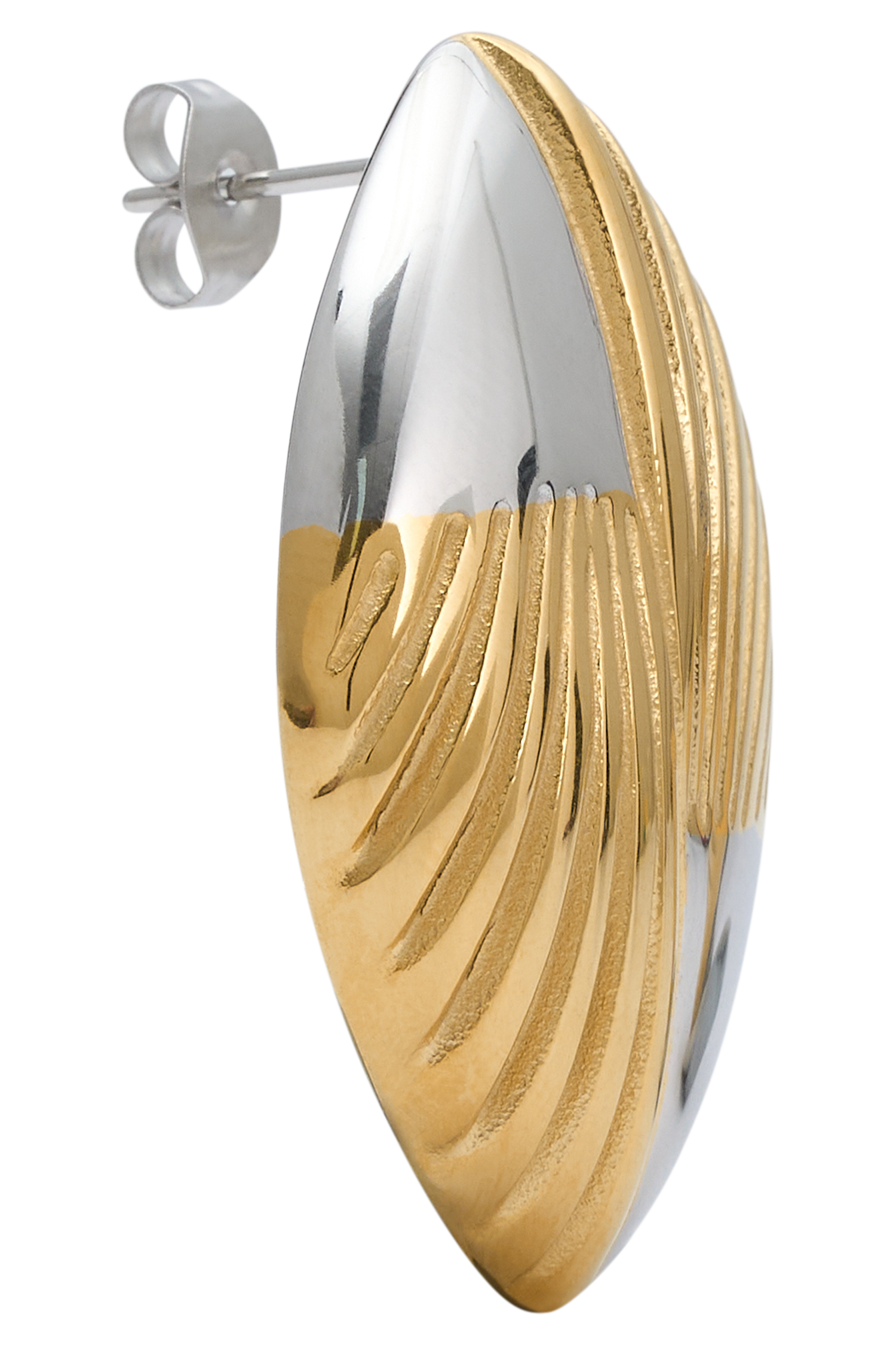 Felicity Mixed Metal Oval Earrings - Gold #6