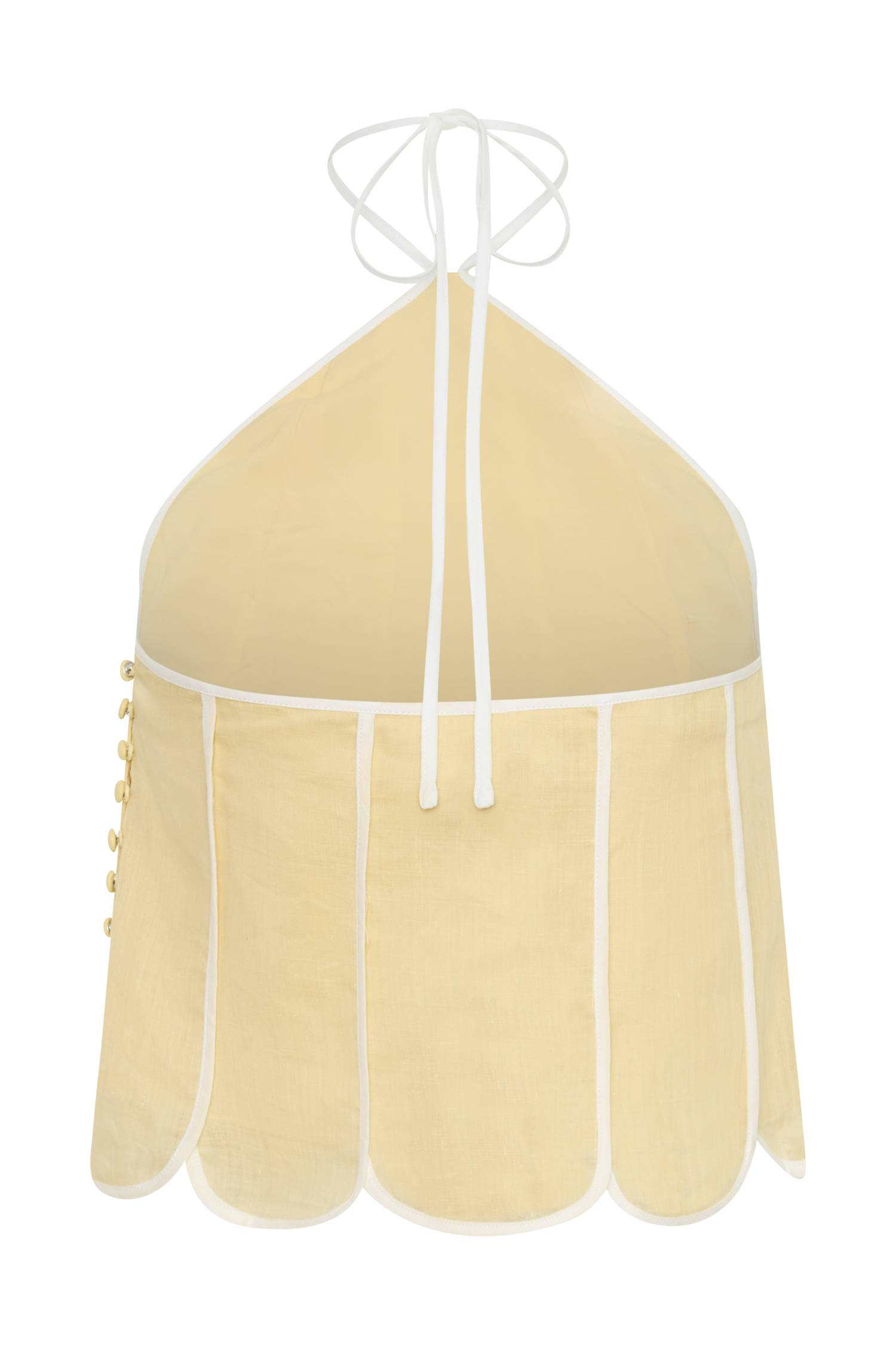 Georgia Panelled Halter Sleeveless Top - Butter #8