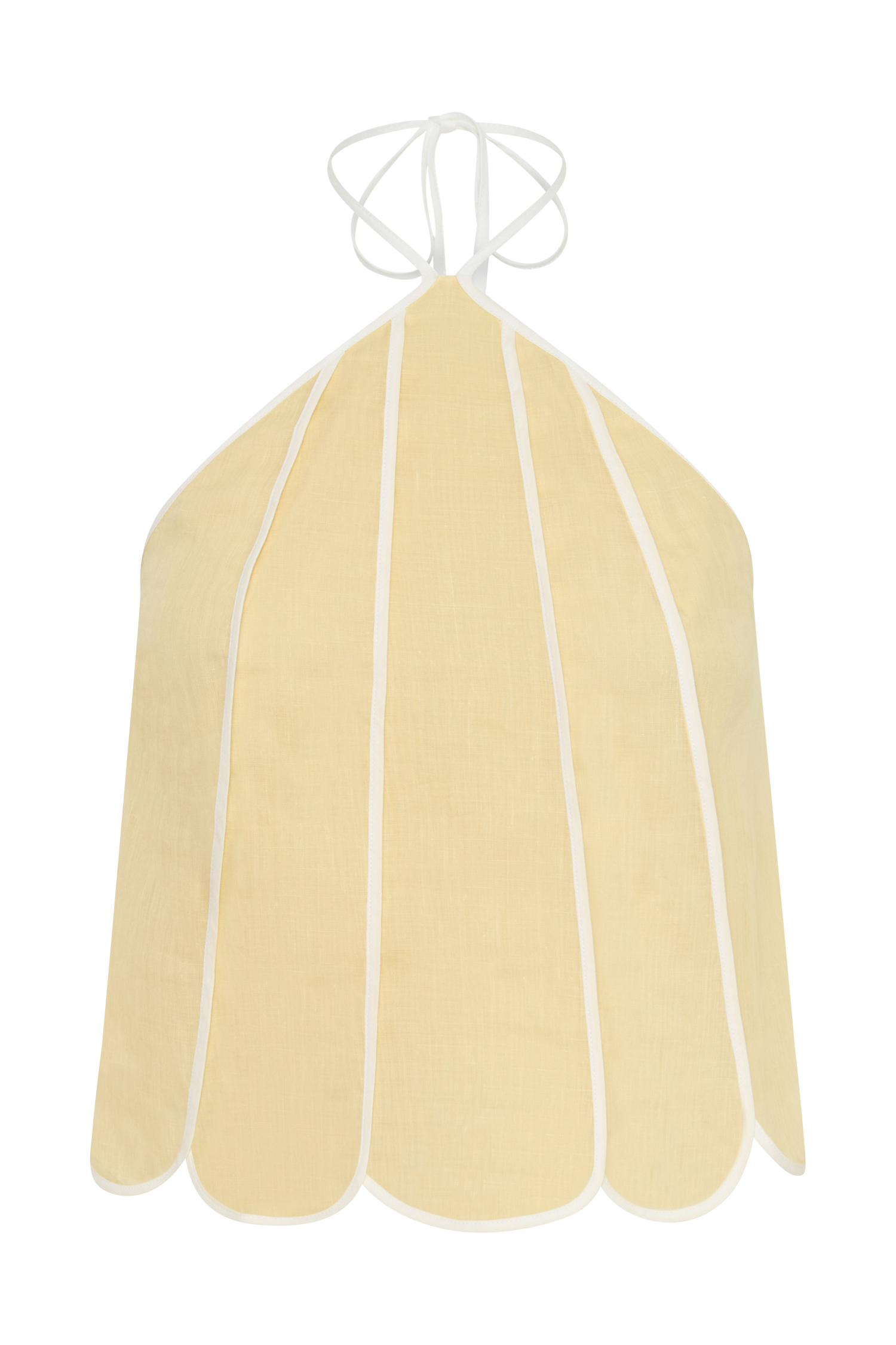 Georgia Panelled Halter Sleeveless Top - Butter #9