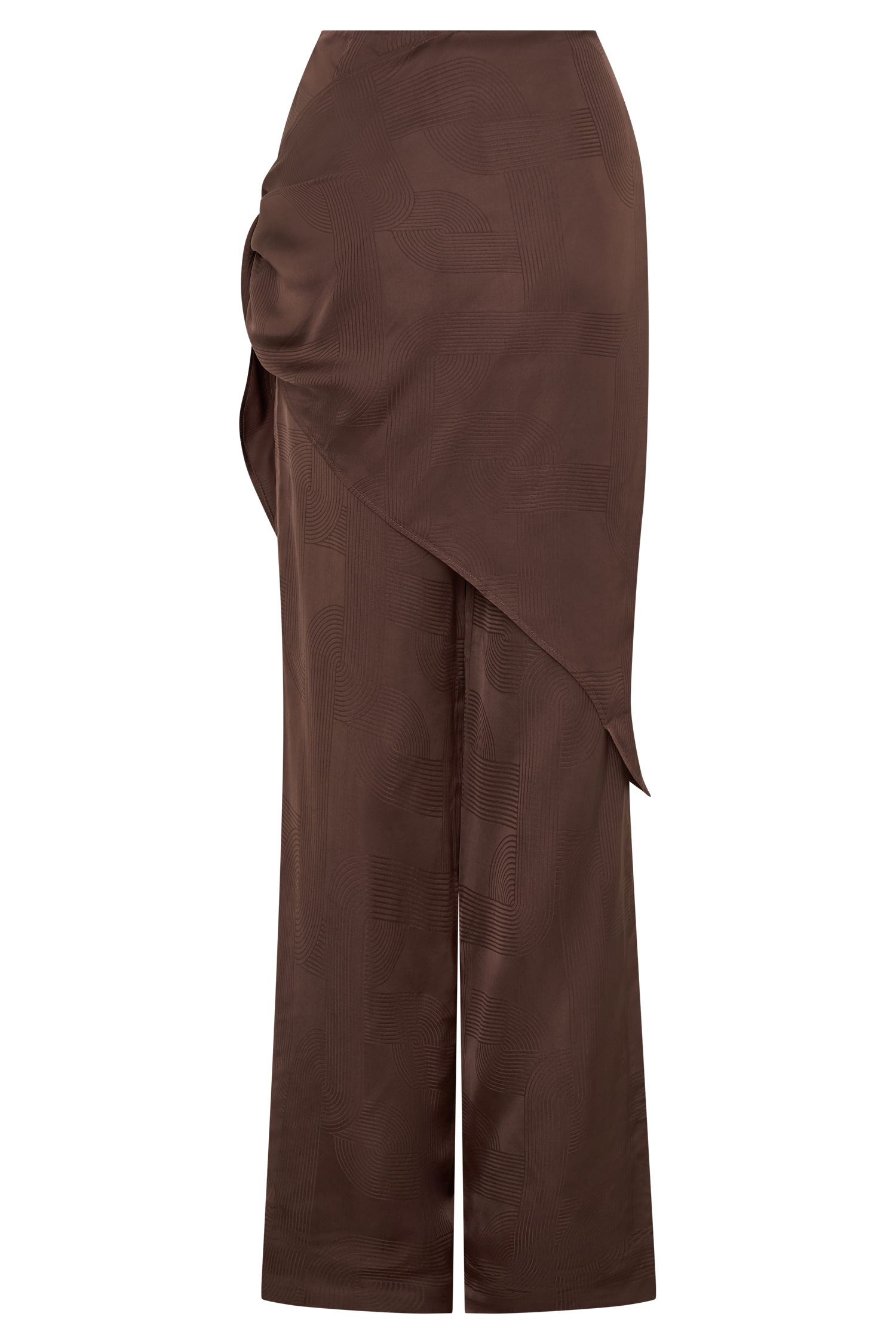 Gia Wrapped Tie Satin Pants - Chocolate #9