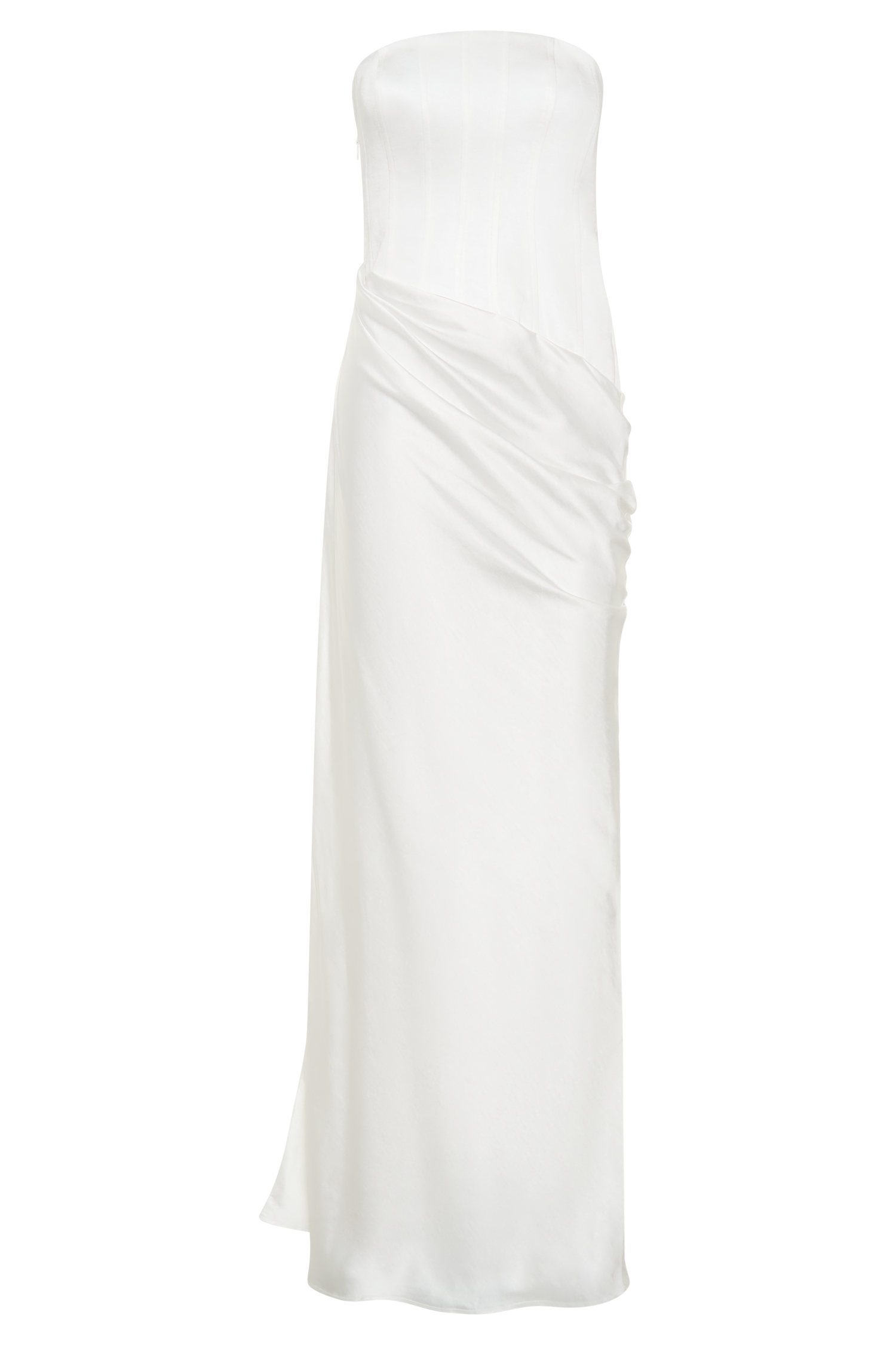 Grace Strapless Draped Waist Maxi Dress - Ivory #10