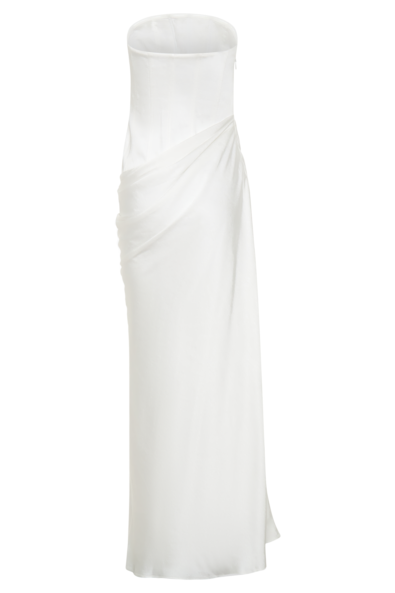 Grace Strapless Draped Waist Maxi Dress - Ivory #9