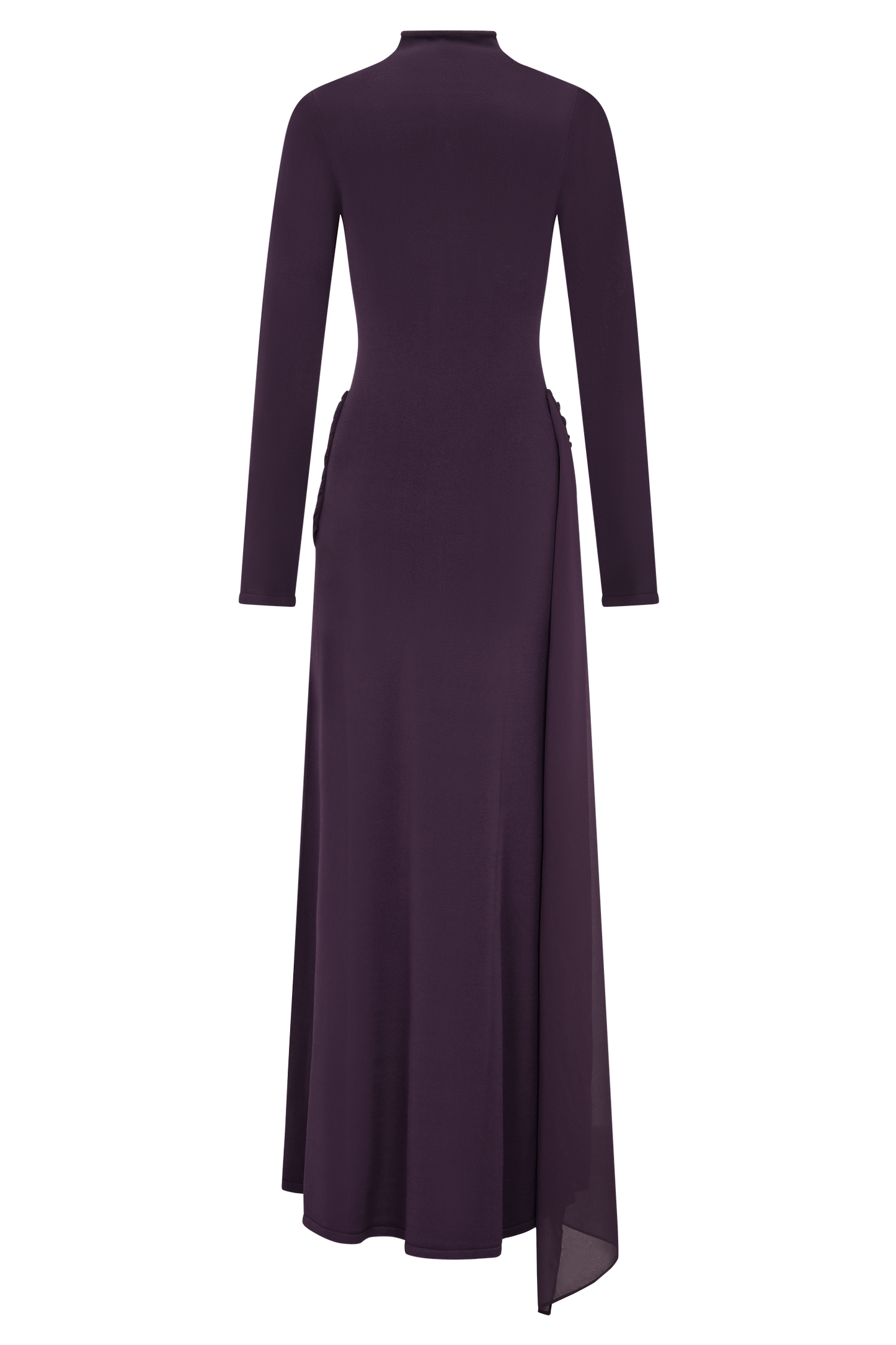 Grayson Knit Chiffon Maxi Dress - Plum