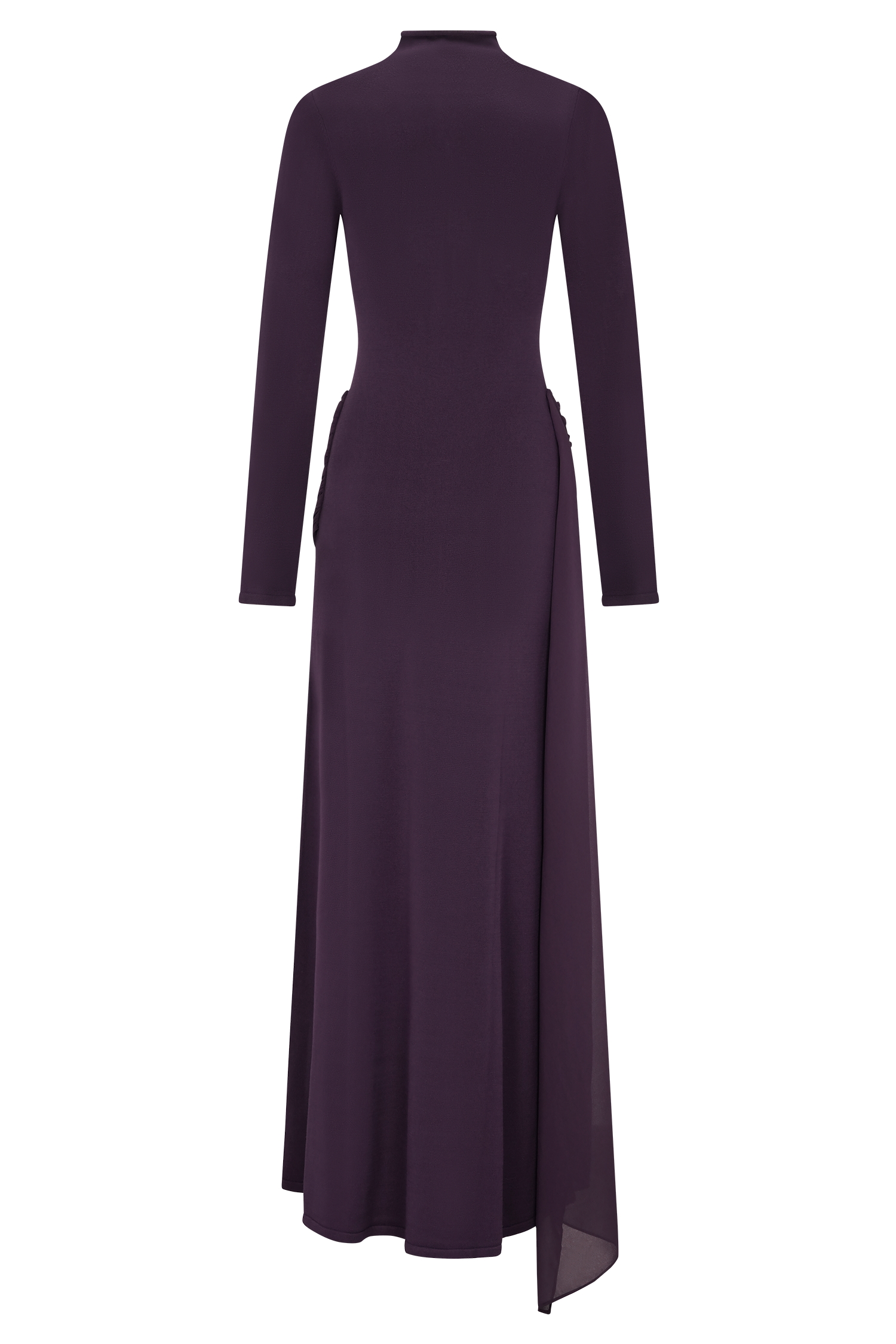 Grayson Knit Chiffon Maxi Dress - Plum #8