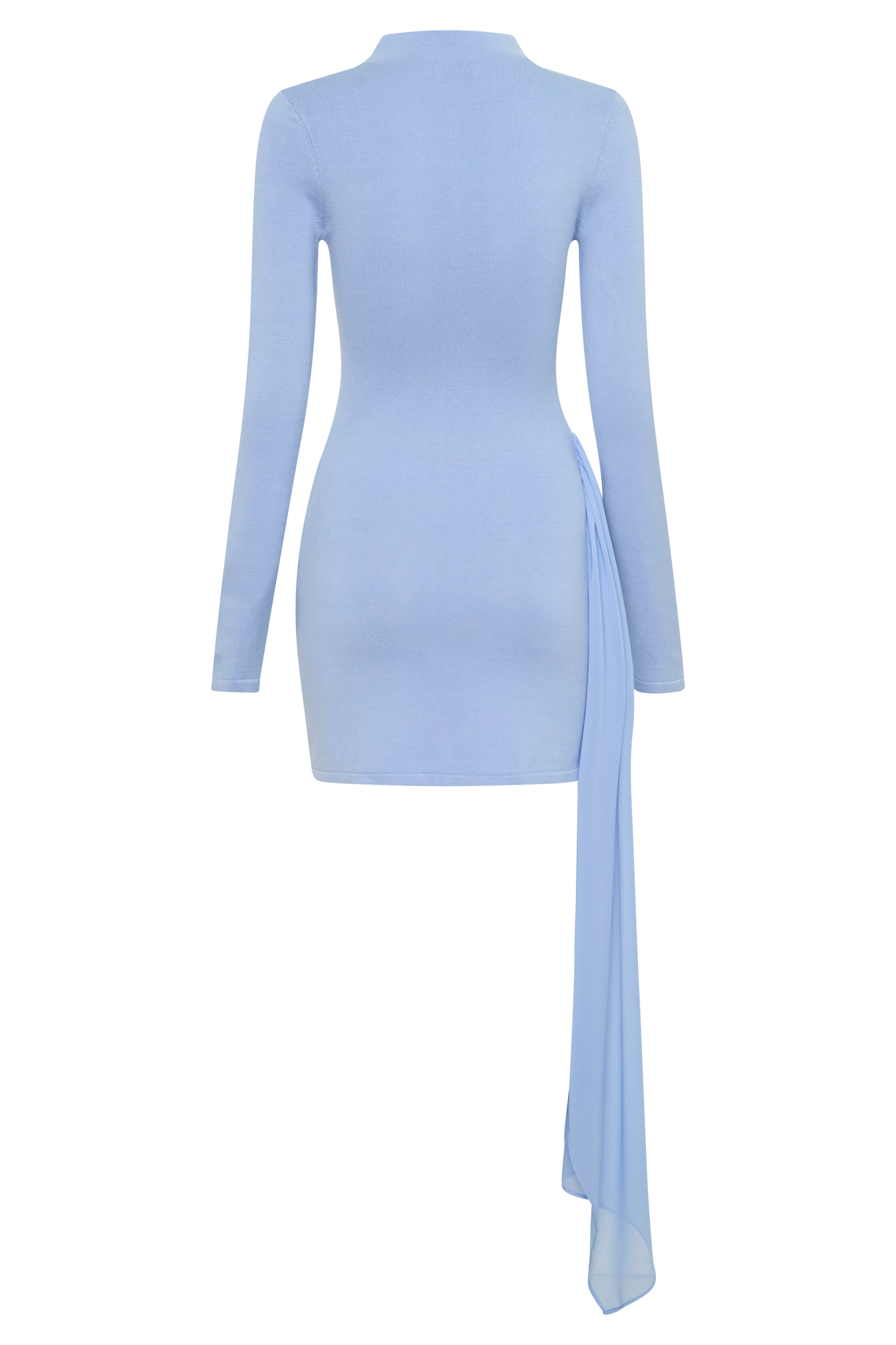Grayson Knit Chiffon Mini Dress - Cornflower Blue #10
