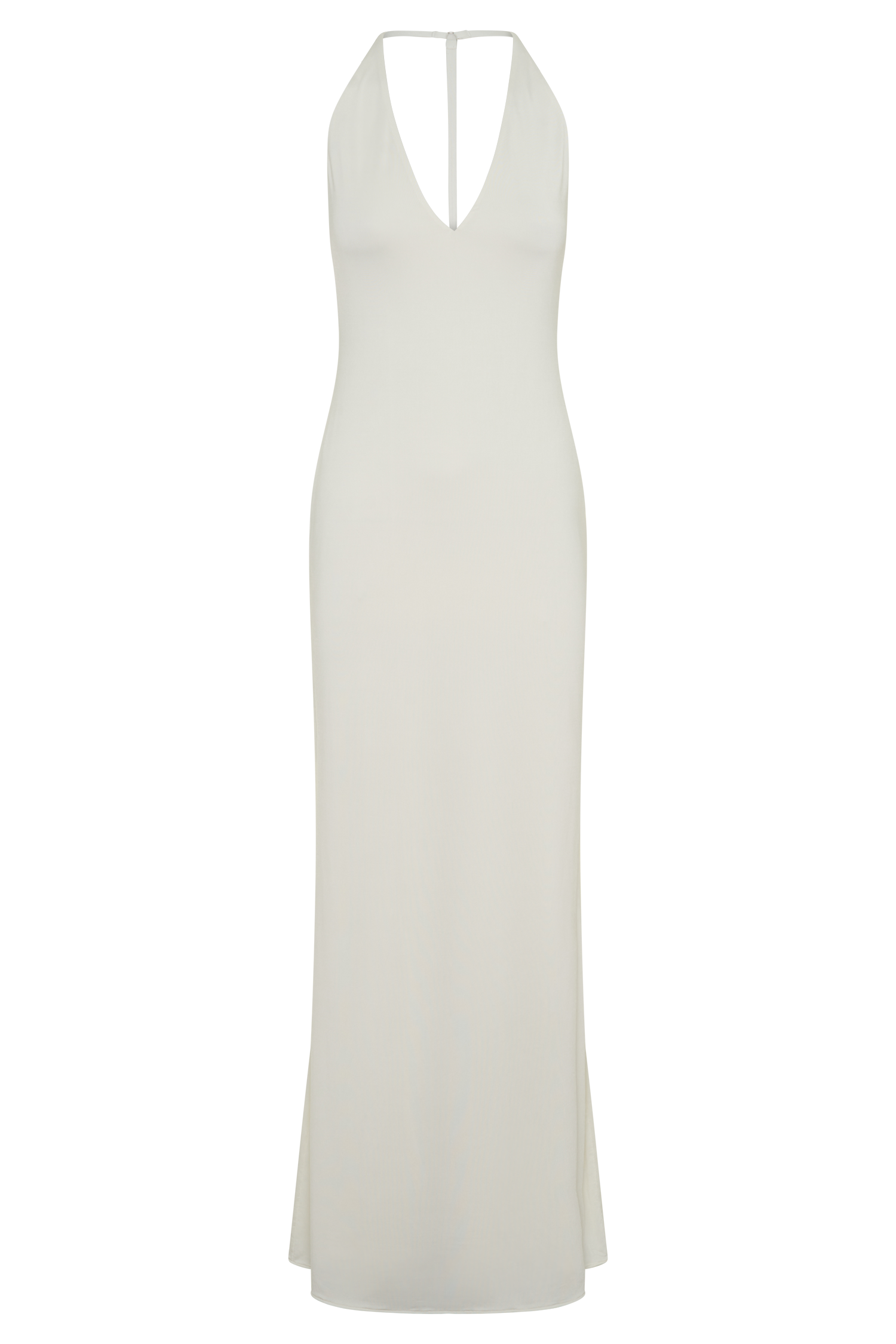 Hana Slinky Plunge Maxi Dress - Ivory #13