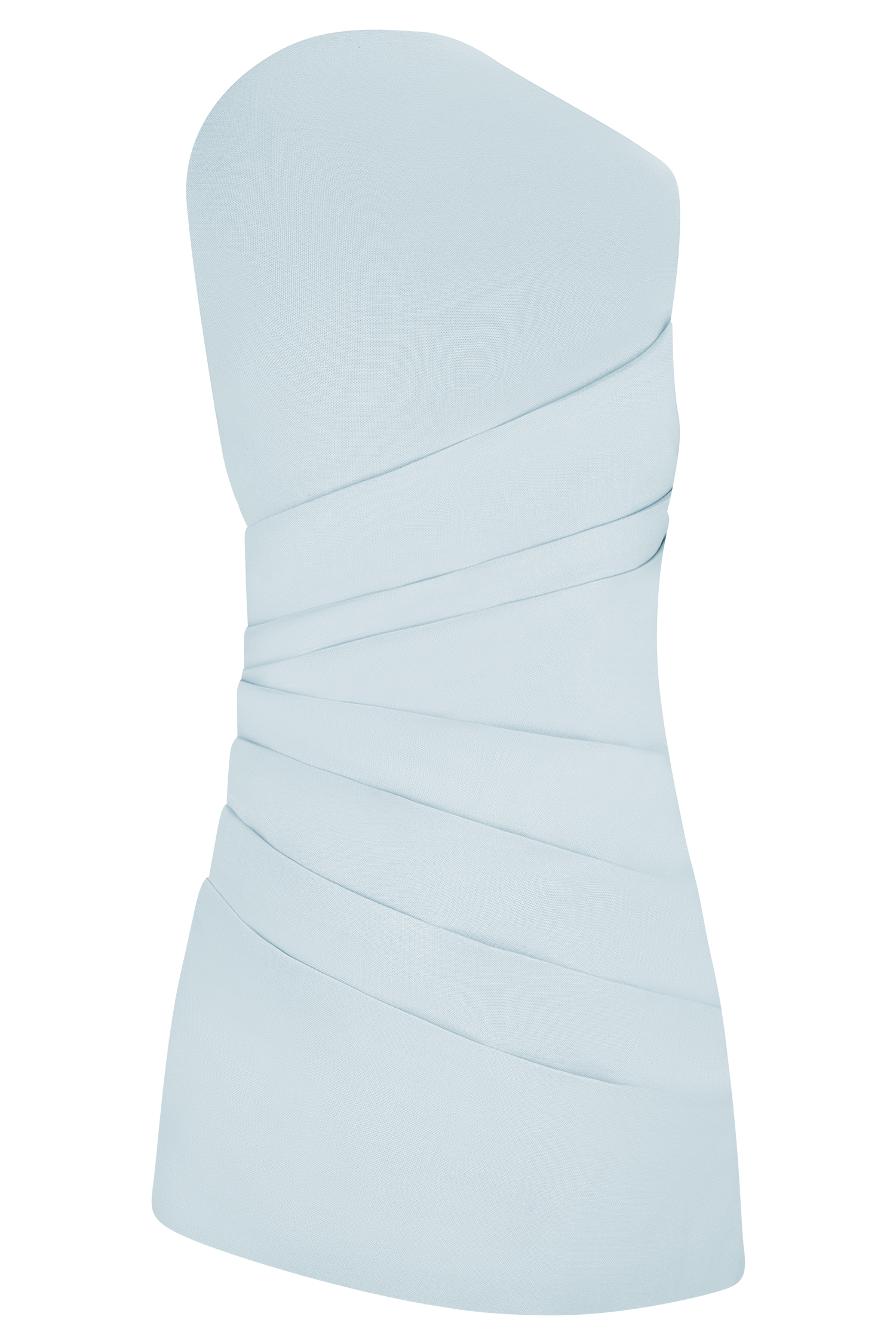 Helena One Shoulder Linen Mini Dress - Powder Blue #10