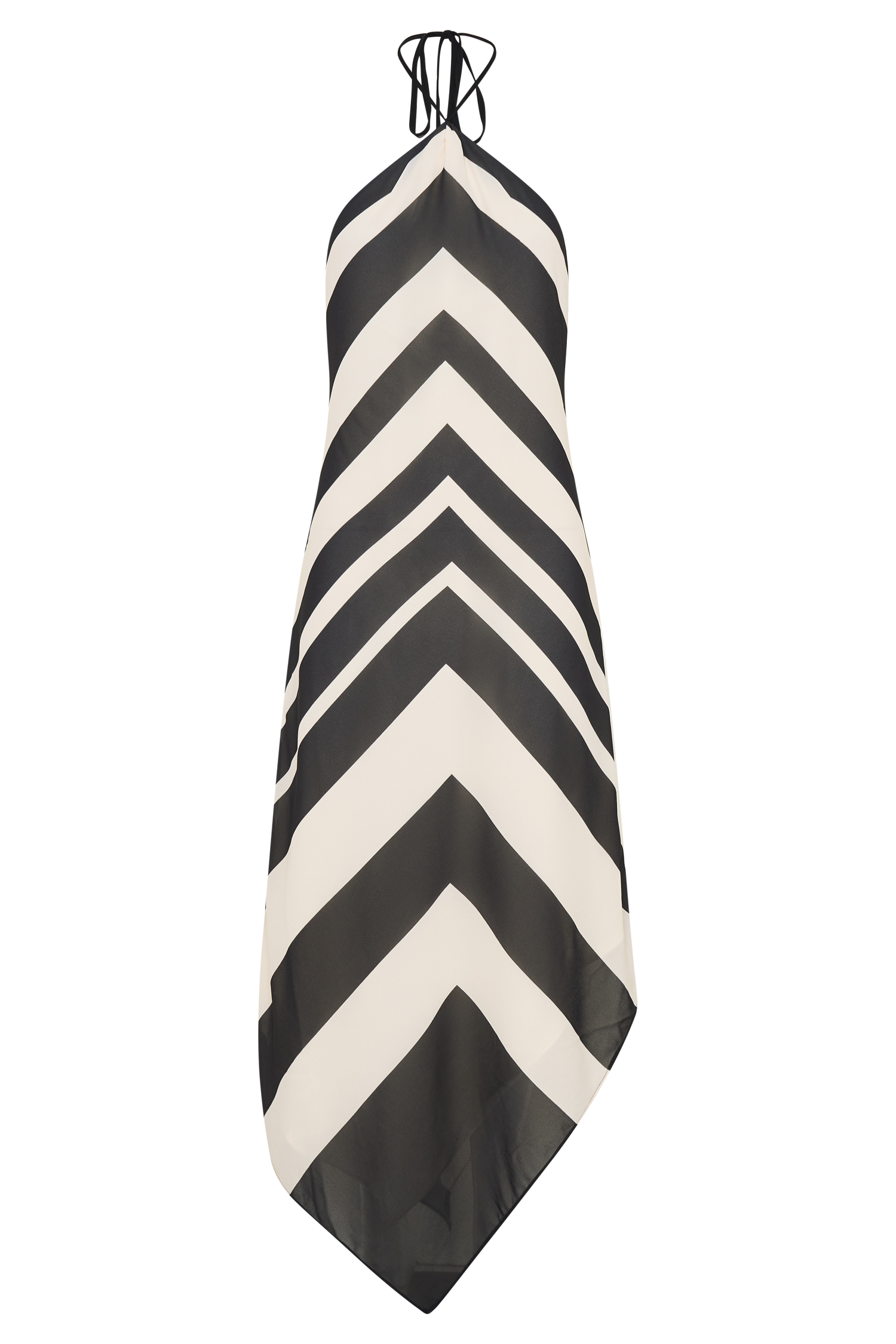 Hope Halter Midi Dress - Black/White