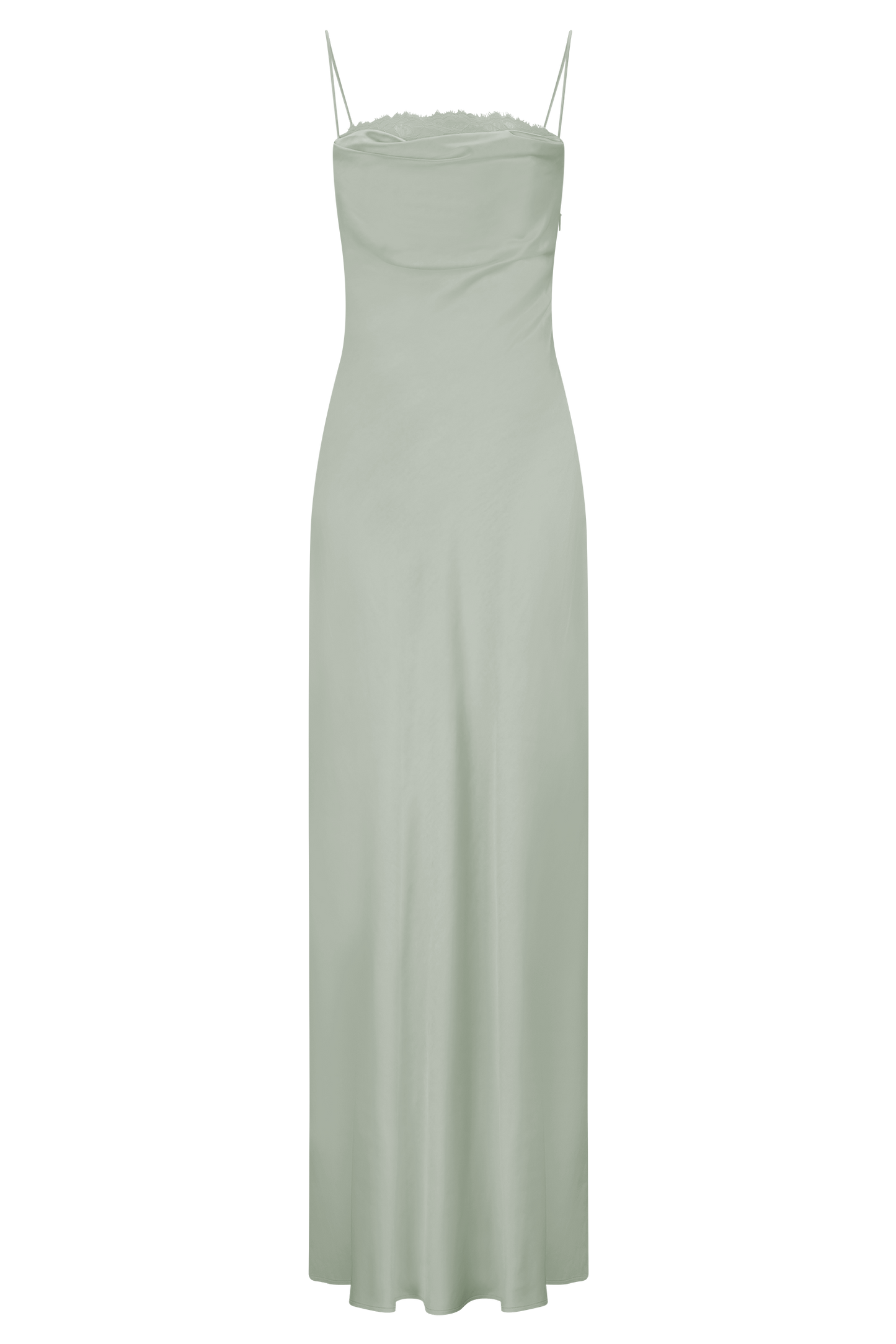 Isadora Lace & Satin Maxi Dress - Sage
